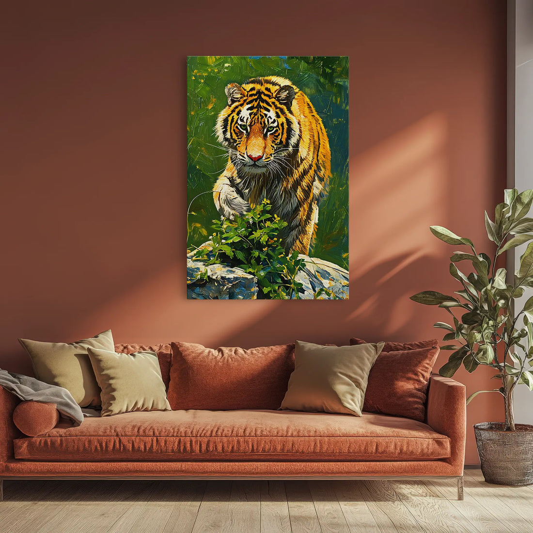 Tiger at the Threshold Stepping Onto Giclée Print 231060 Visual Wall Art AR2:3V Giclée Print
