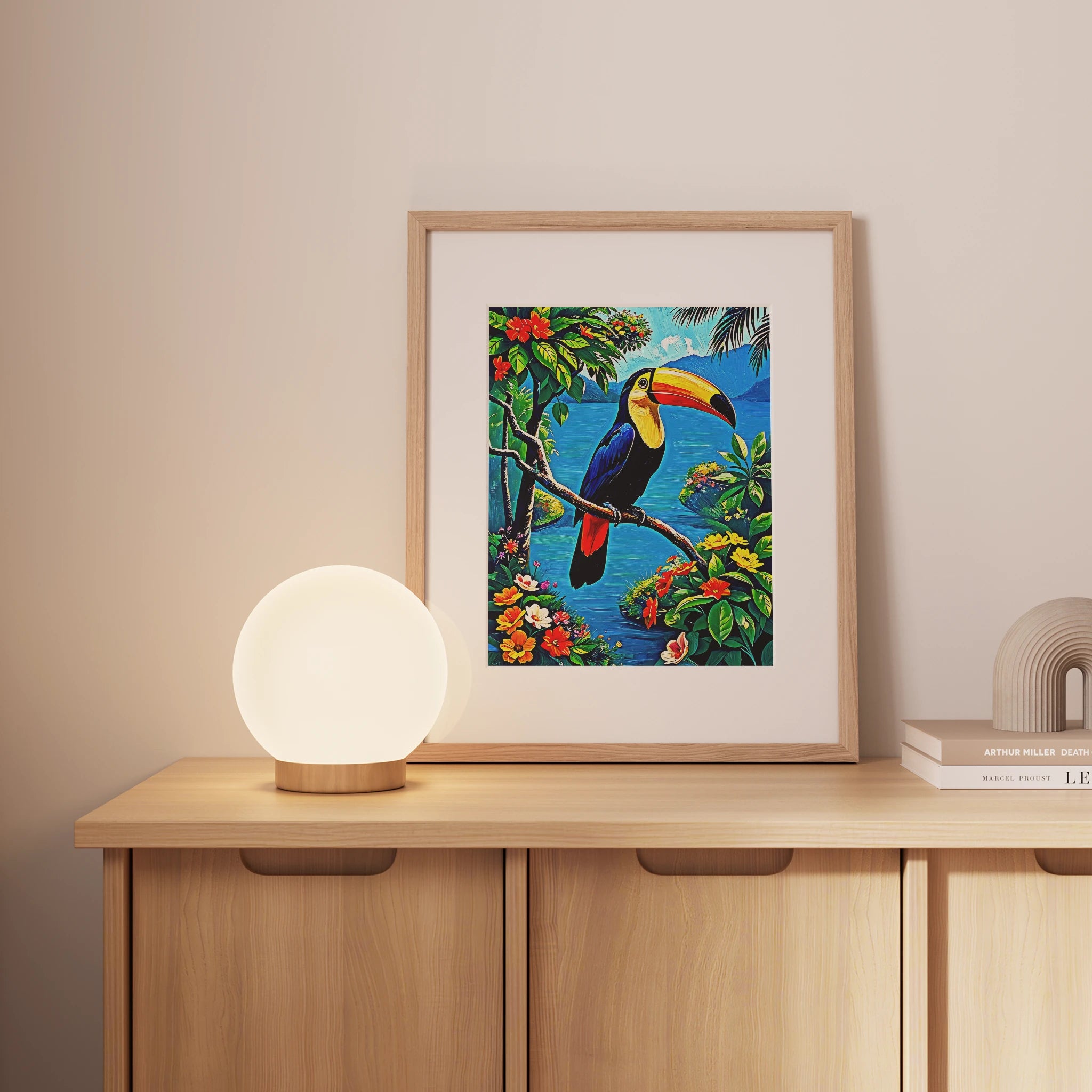 Toucan Ramphastos Sulfura-Framed Paper Print-452229 Visual Wall Art Framed Print