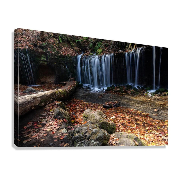 Tranquil Forest Waterfall Giclée Print 32601 Giclée Stretched Canvas Print Visual Wall Art