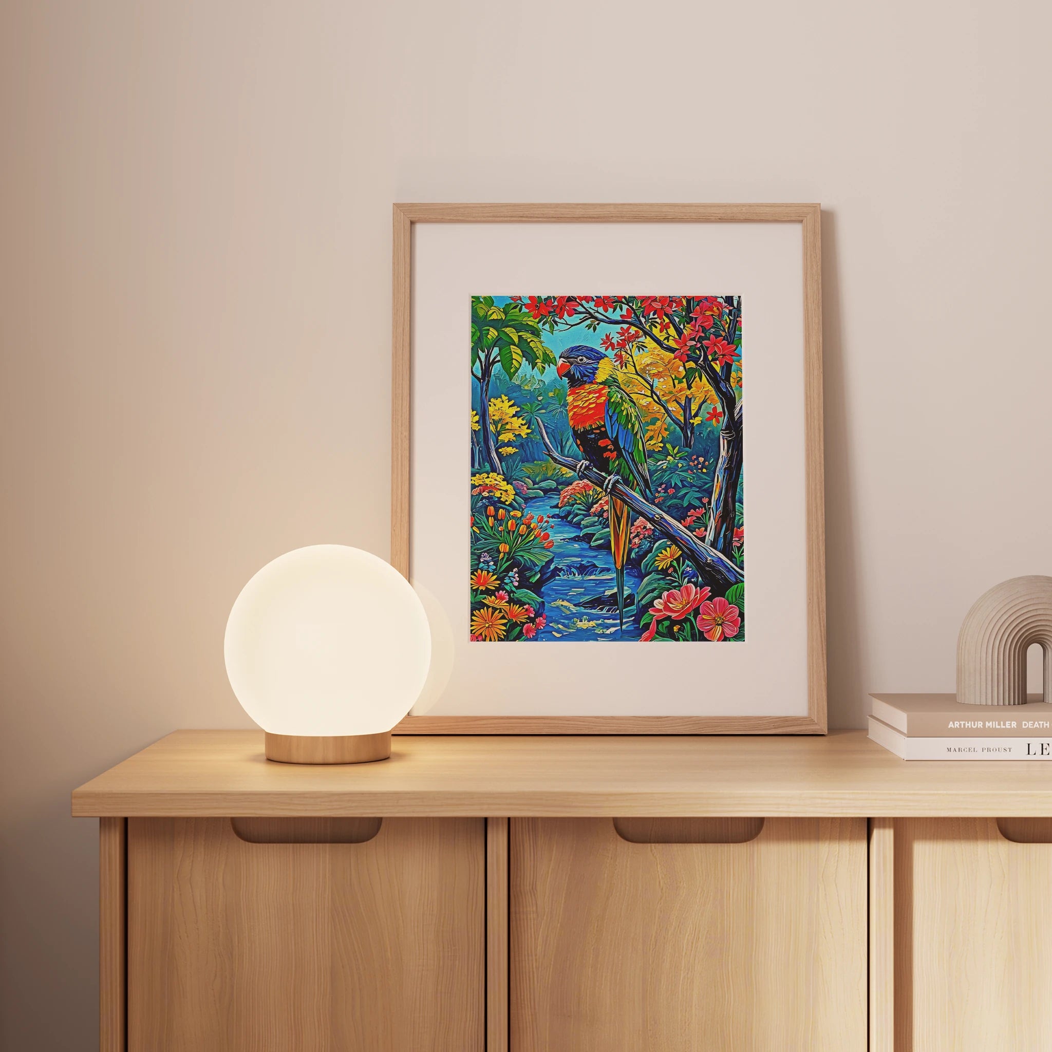 Trichoglossus Moluccanus-Rainbow Lorikeet-Framed Paper Print-452261 Visual Wall Art Framed Print