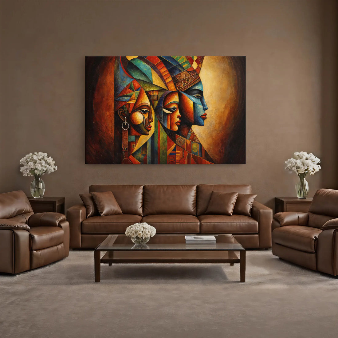 Trinity of Faces, Cubist Dawn Giclée Print 329017 Visual Wall Art AR3:2H Giclée Print