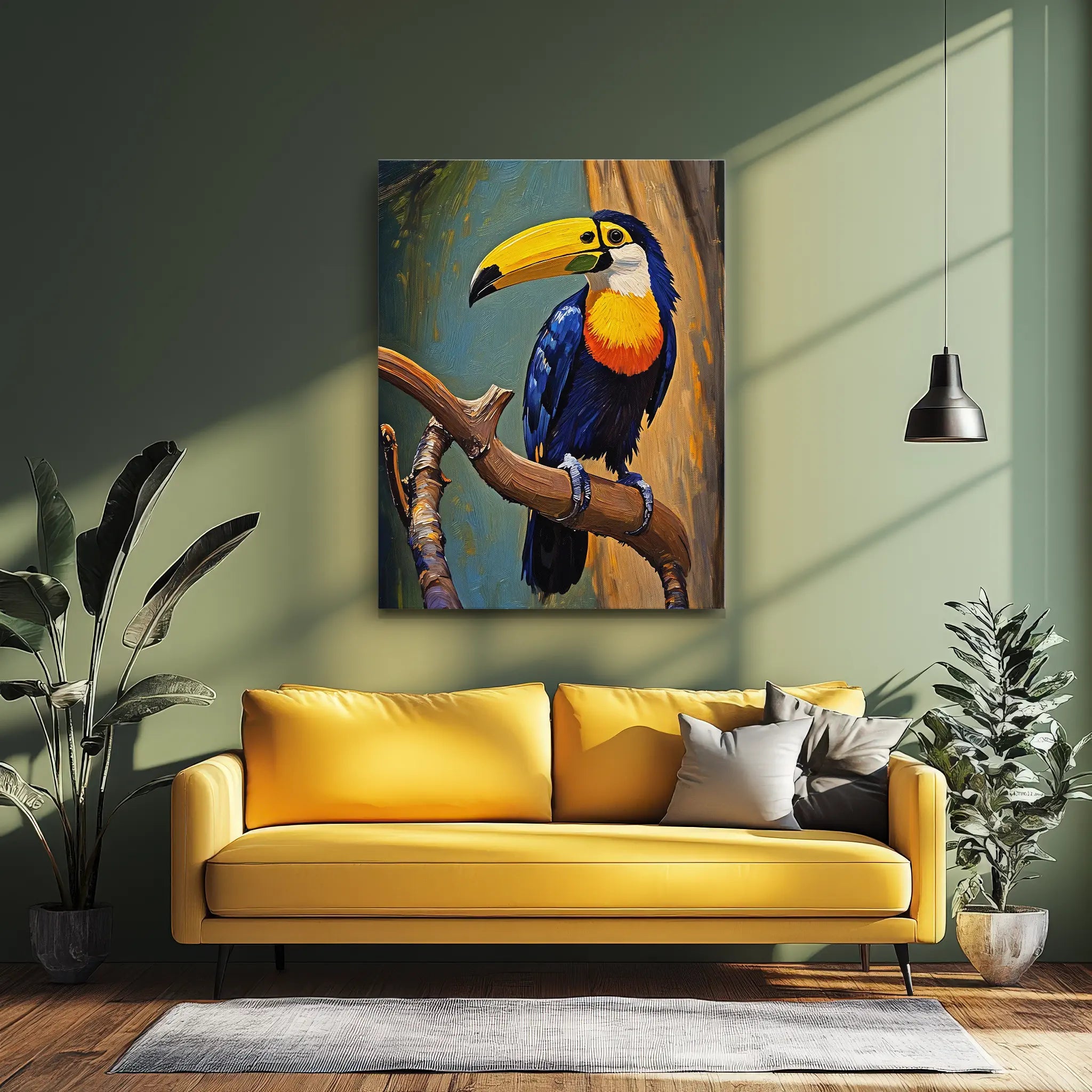 Tropical Melody Toucan On Branch Painting Giclée Print 454023 Visual Wall Art AR3:4V-AR4:5V Giclée Print