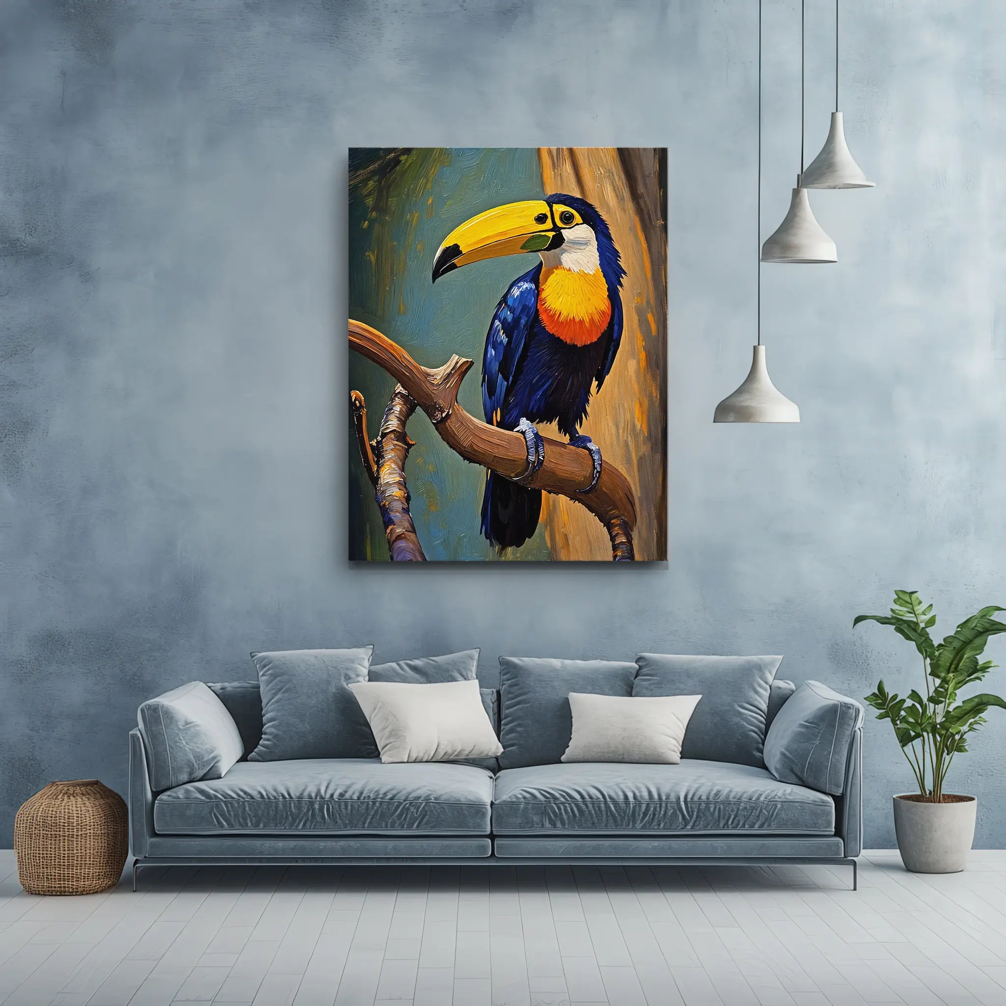Tropical Melody Toucan On Branch Painting Giclée Print 454023 Visual Wall Art AR3:4V-AR4:5V Giclée Print