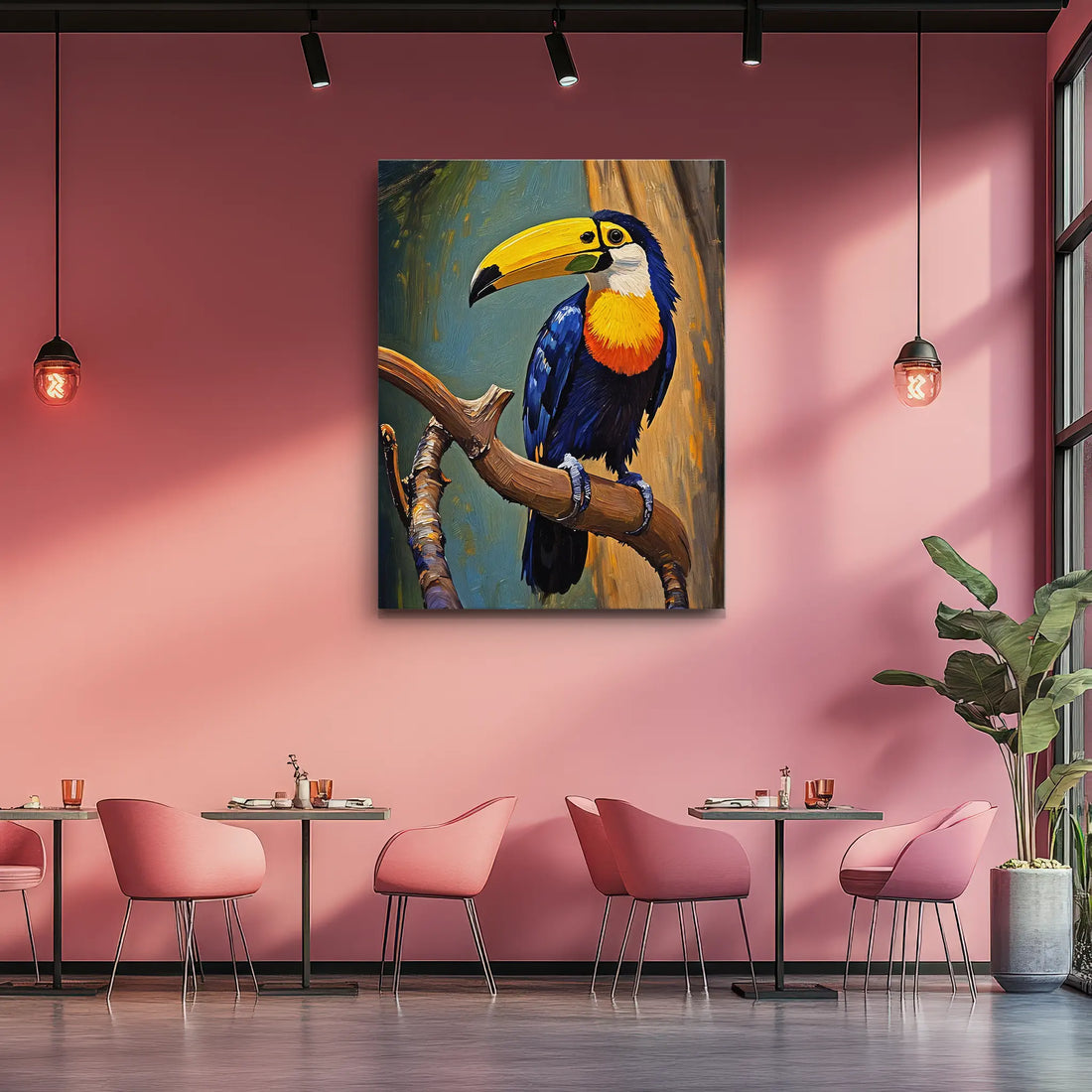 Tropical Melody Toucan On Branch Painting Giclée Print 454023 Visual Wall Art AR3:4V-AR4:5V Giclée Print