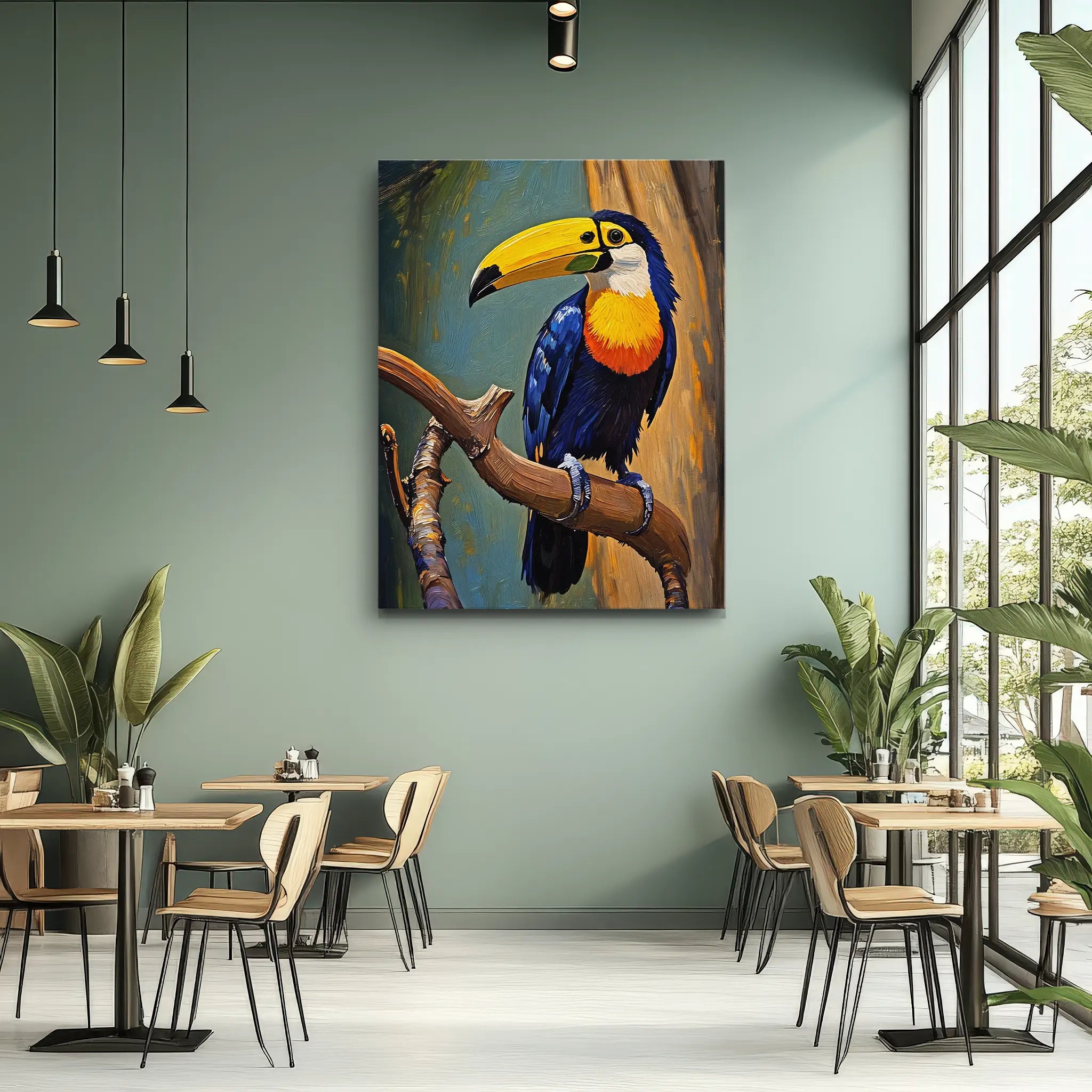 Tropical Melody Toucan On Branch Painting Giclée Print 454023 Visual Wall Art AR3:4V-AR4:5V Giclée Print