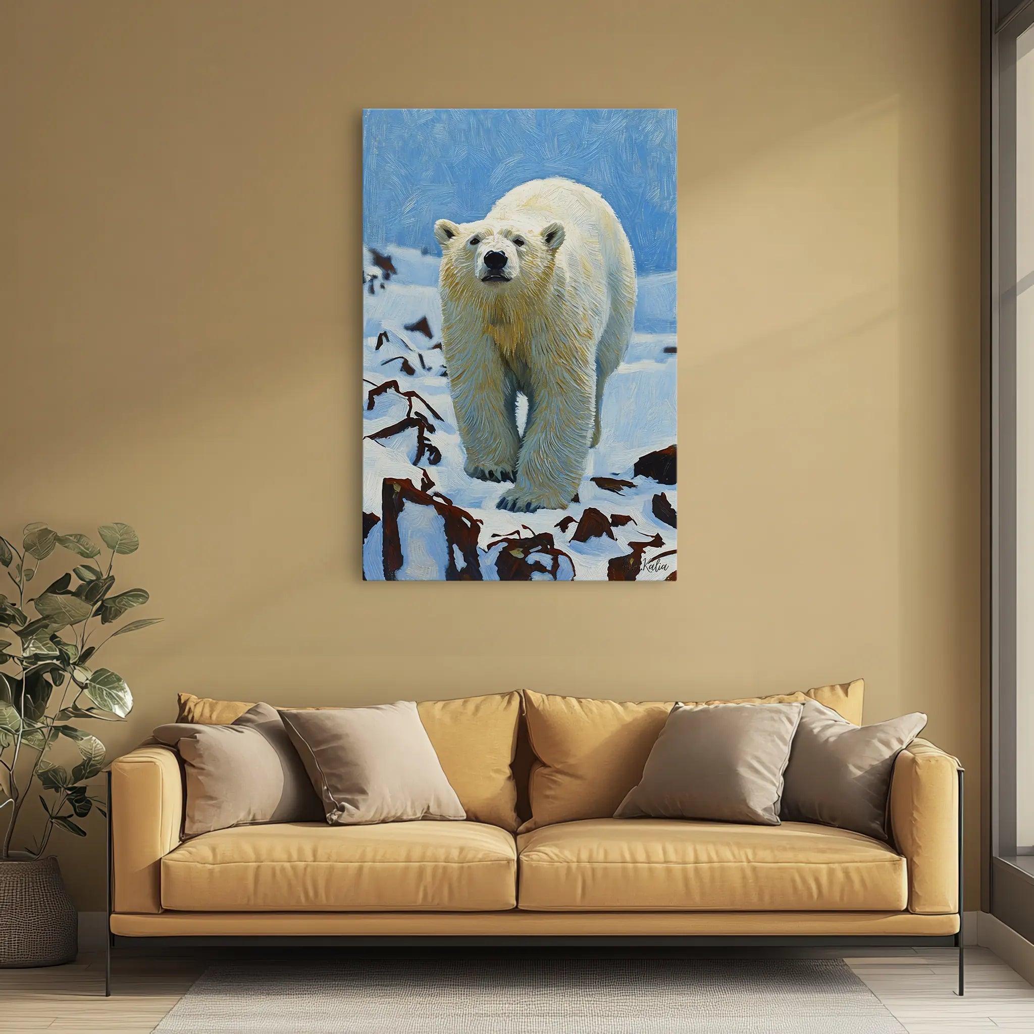 Tundra Stride Polar Bear Crossing Giclée Print 231063 Visual Wall Art AR2:3V Giclée Print