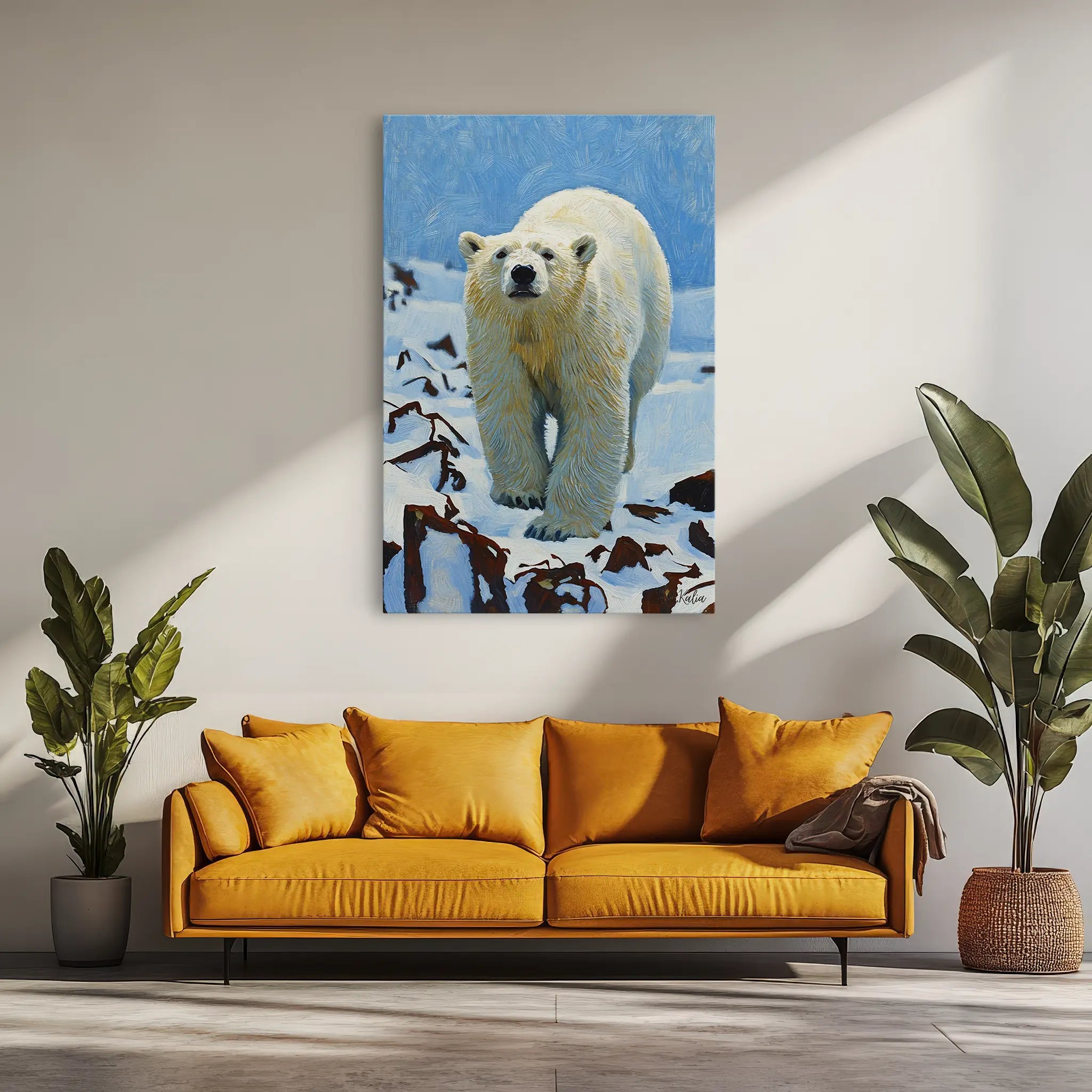 Tundra Stride Polar Bear Crossing Giclée Print 231063 Visual Wall Art AR2:3V Giclée Print