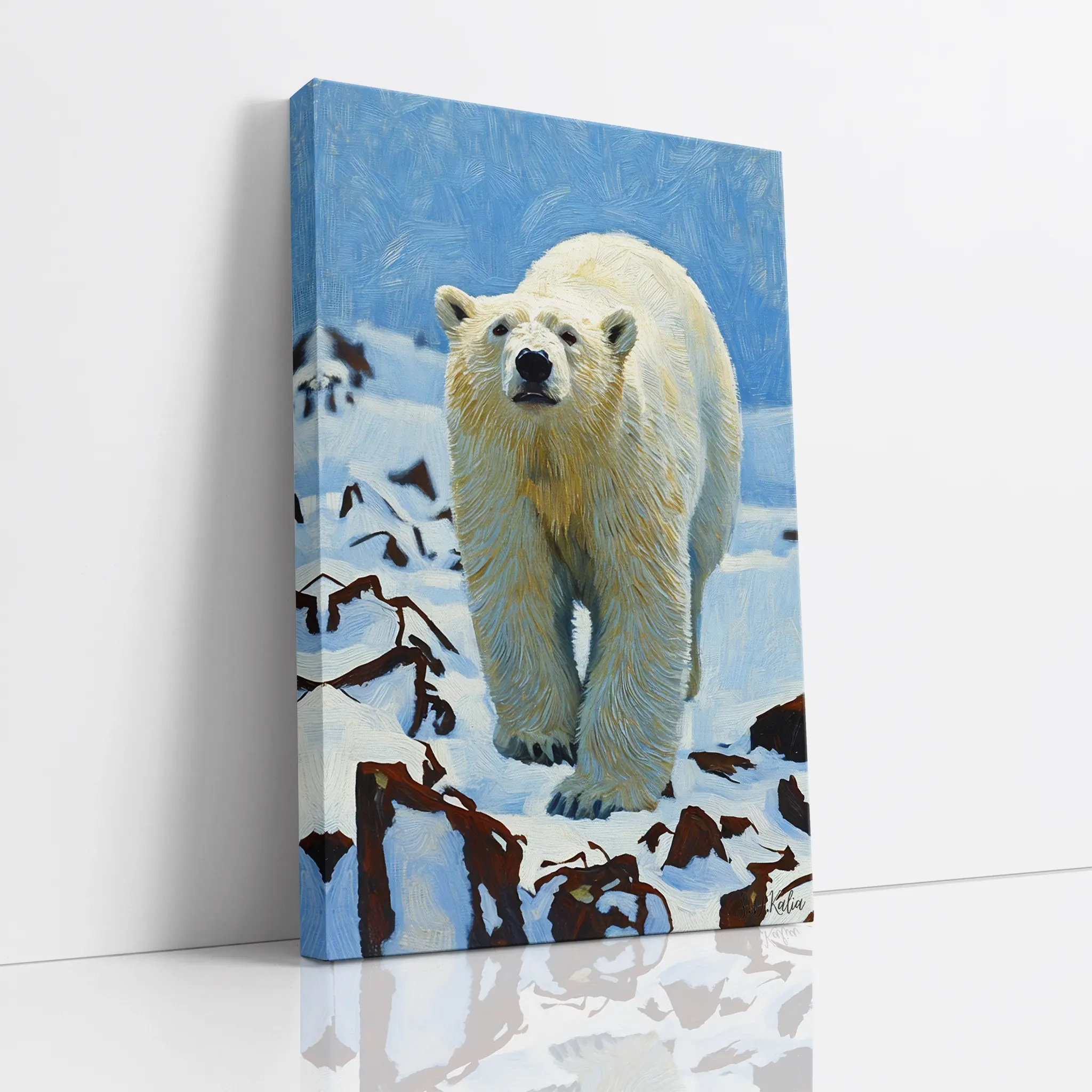 Tundra Stride Polar Bear Crossing Giclée Print 231063 Visual Wall Art AR2:3V Giclée Print