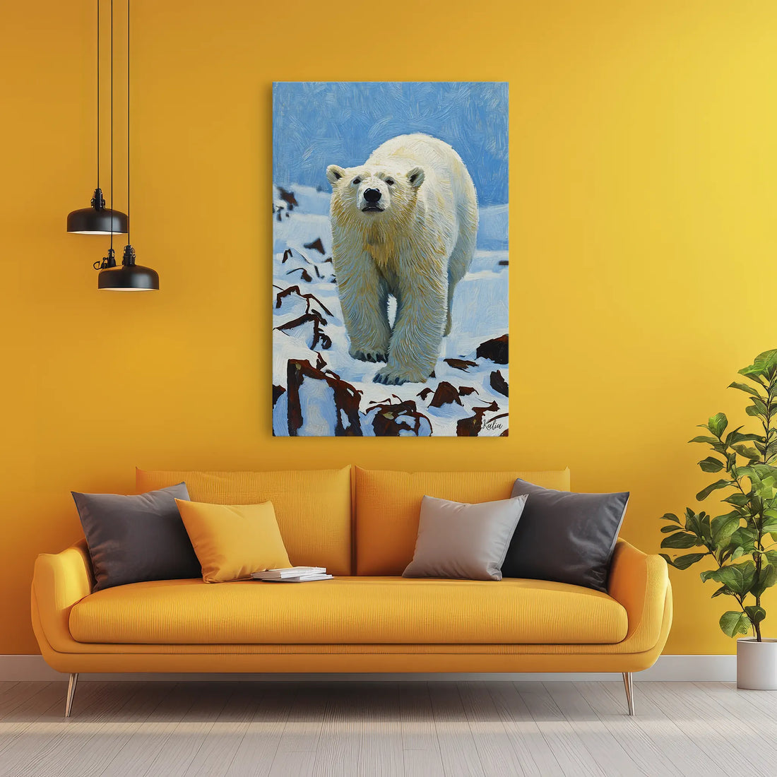 Tundra Stride Polar Bear Crossing Giclée Print 231063 Visual Wall Art AR2:3V Giclée Print