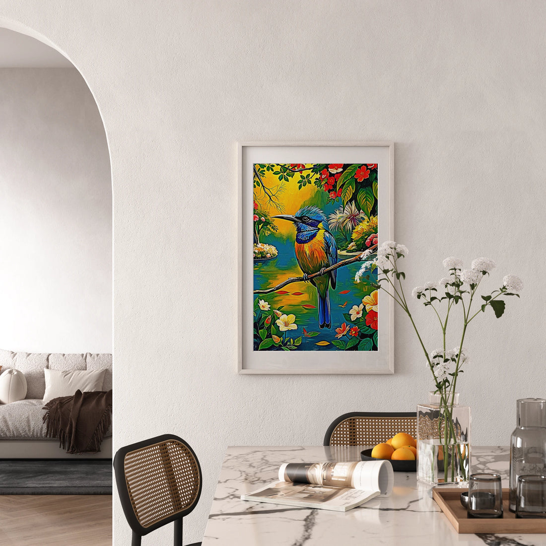 Turquoise Browed Motmot Eumomota Su-Framed Paper Print-452230 Visual Wall Art Framed Print