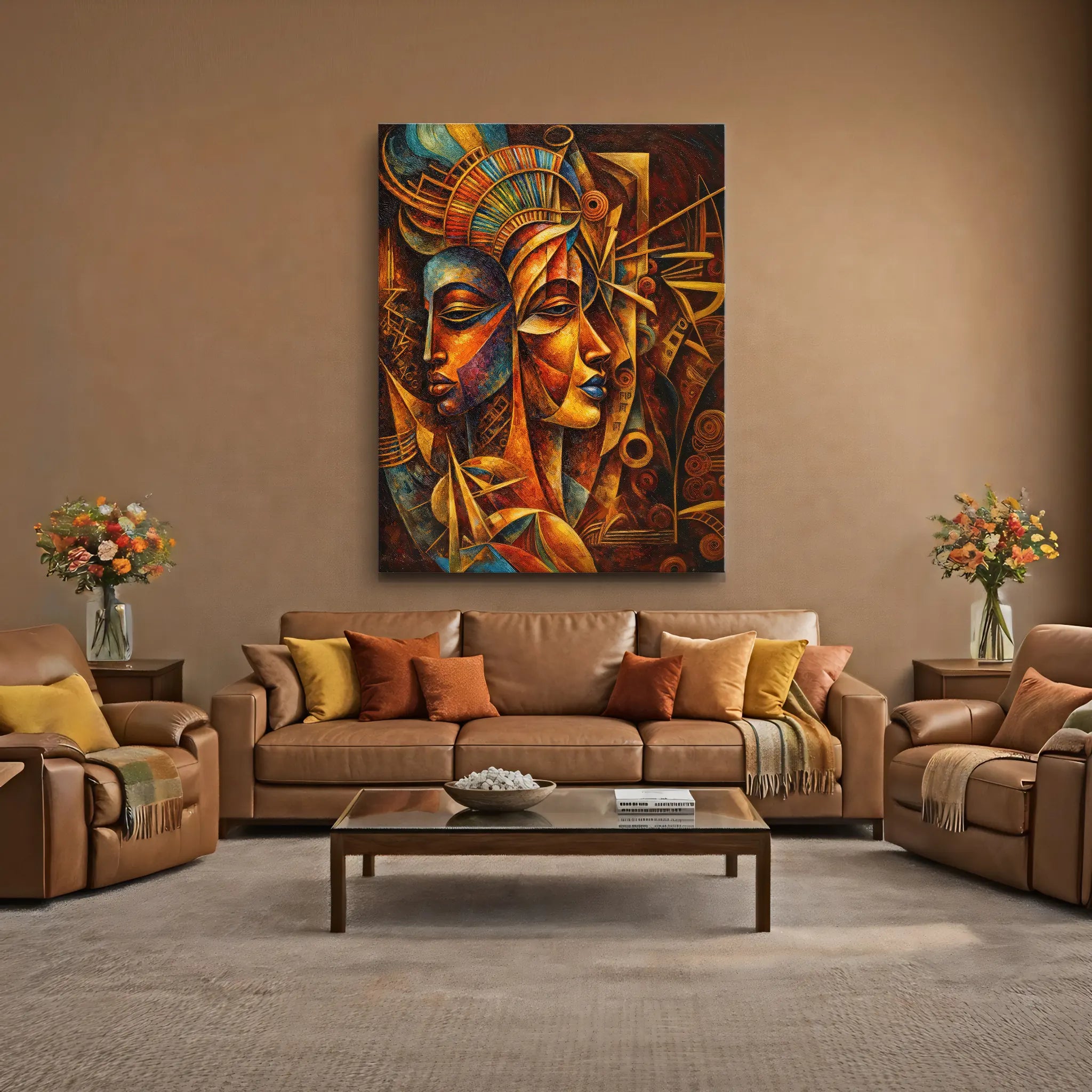 Twin Masks of Fire and Sky Giclée Prints 459022 Visual Wall Art AR3:4V-AR4:5V Giclée Print