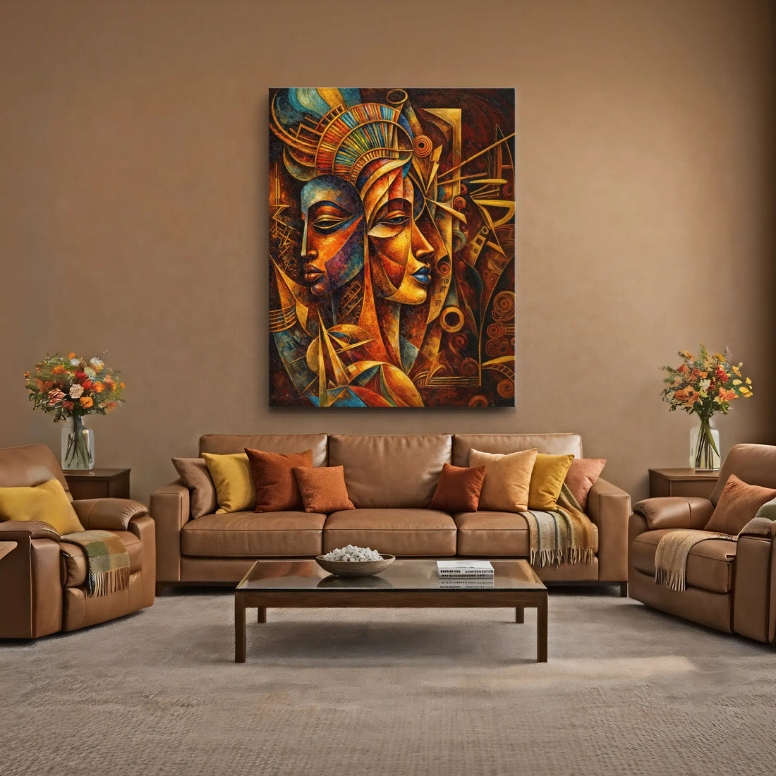 Twin Masks of Fire and Sky Giclée Prints 459022 Visual Wall Art AR3:4V-AR4:5V Giclée Print