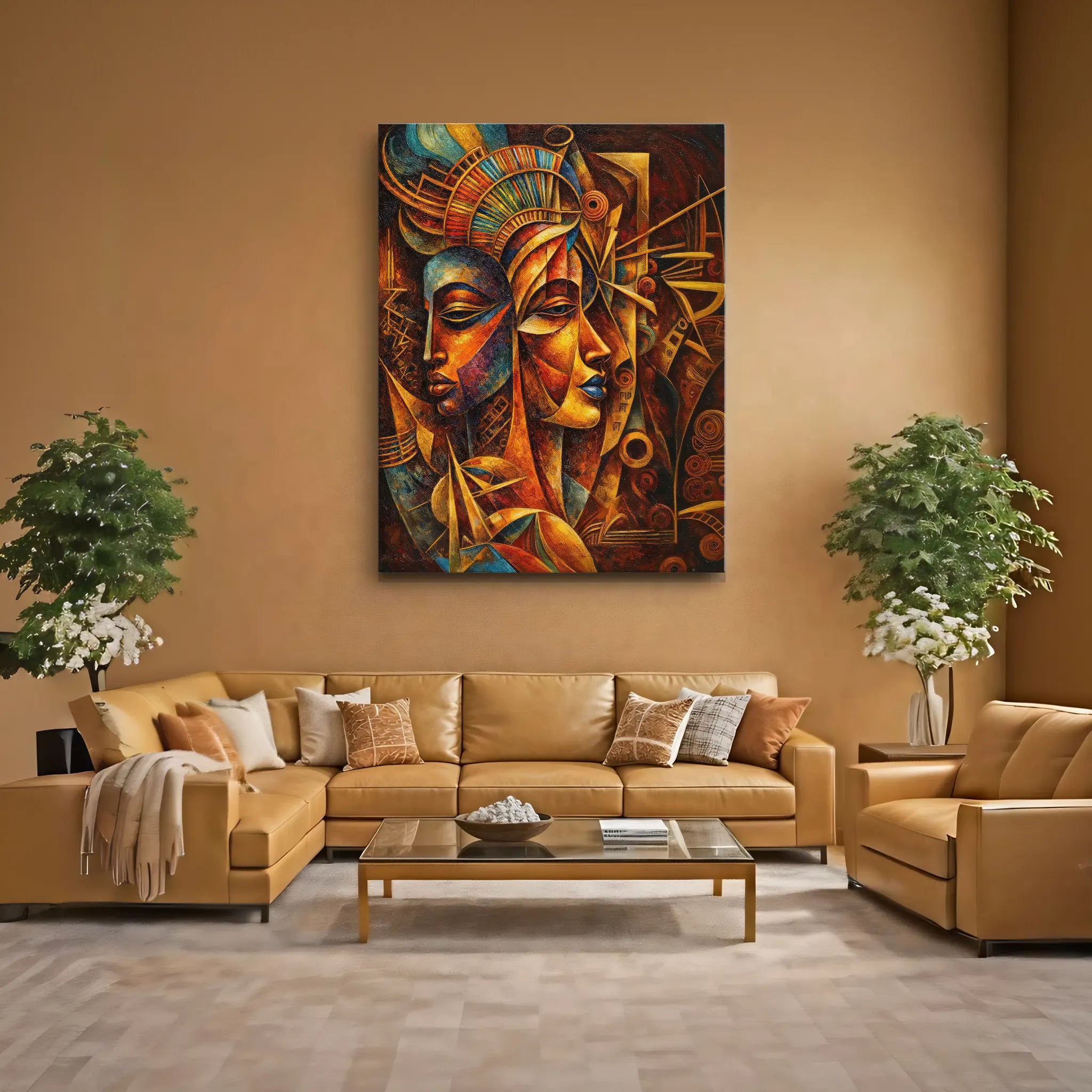 Twin Masks of Fire and Sky Giclée Prints 459022 Visual Wall Art AR3:4V-AR4:5V Giclée Print