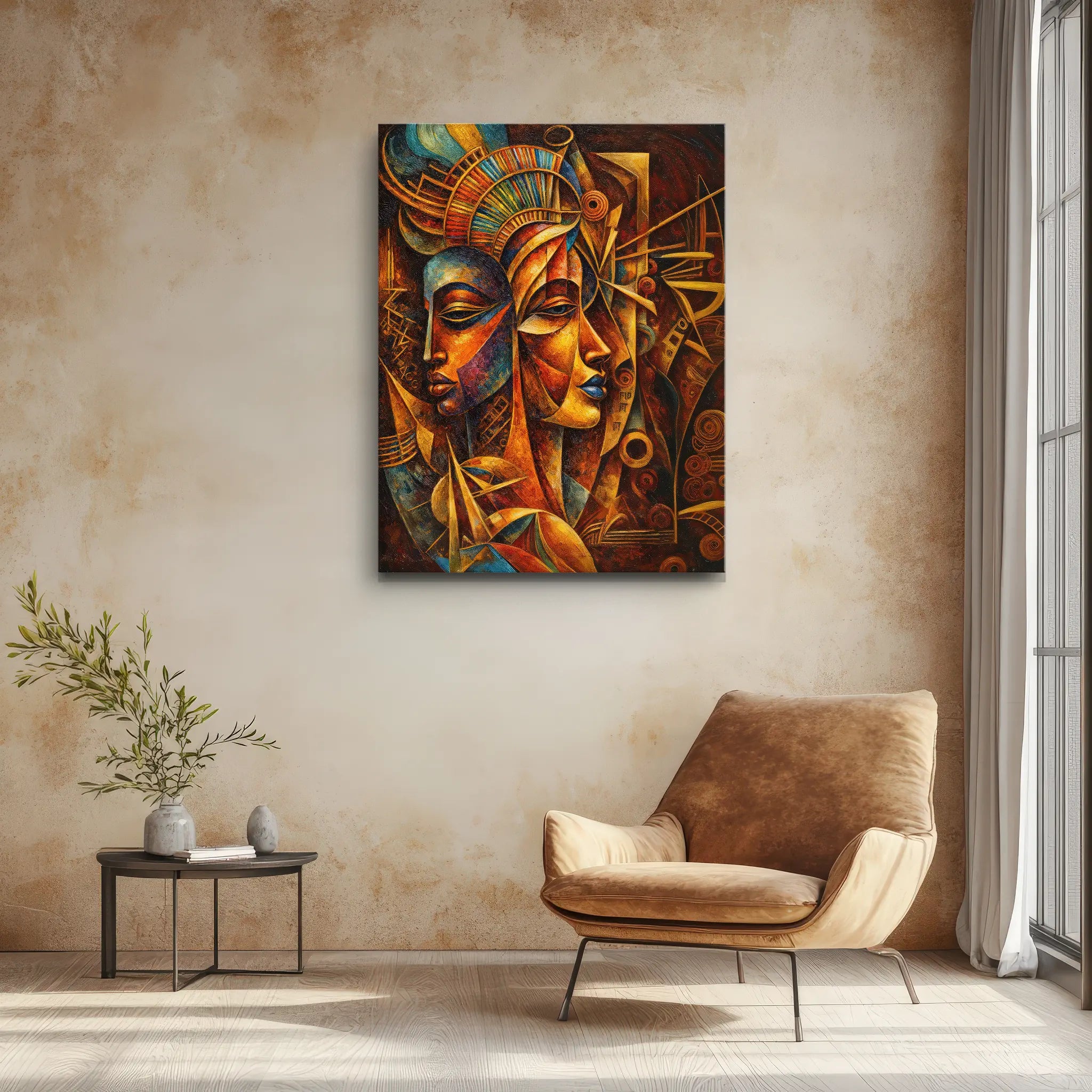 Twin Masks of Fire and Sky Giclée Prints 459022 Visual Wall Art AR3:4V-AR4:5V Giclée Print