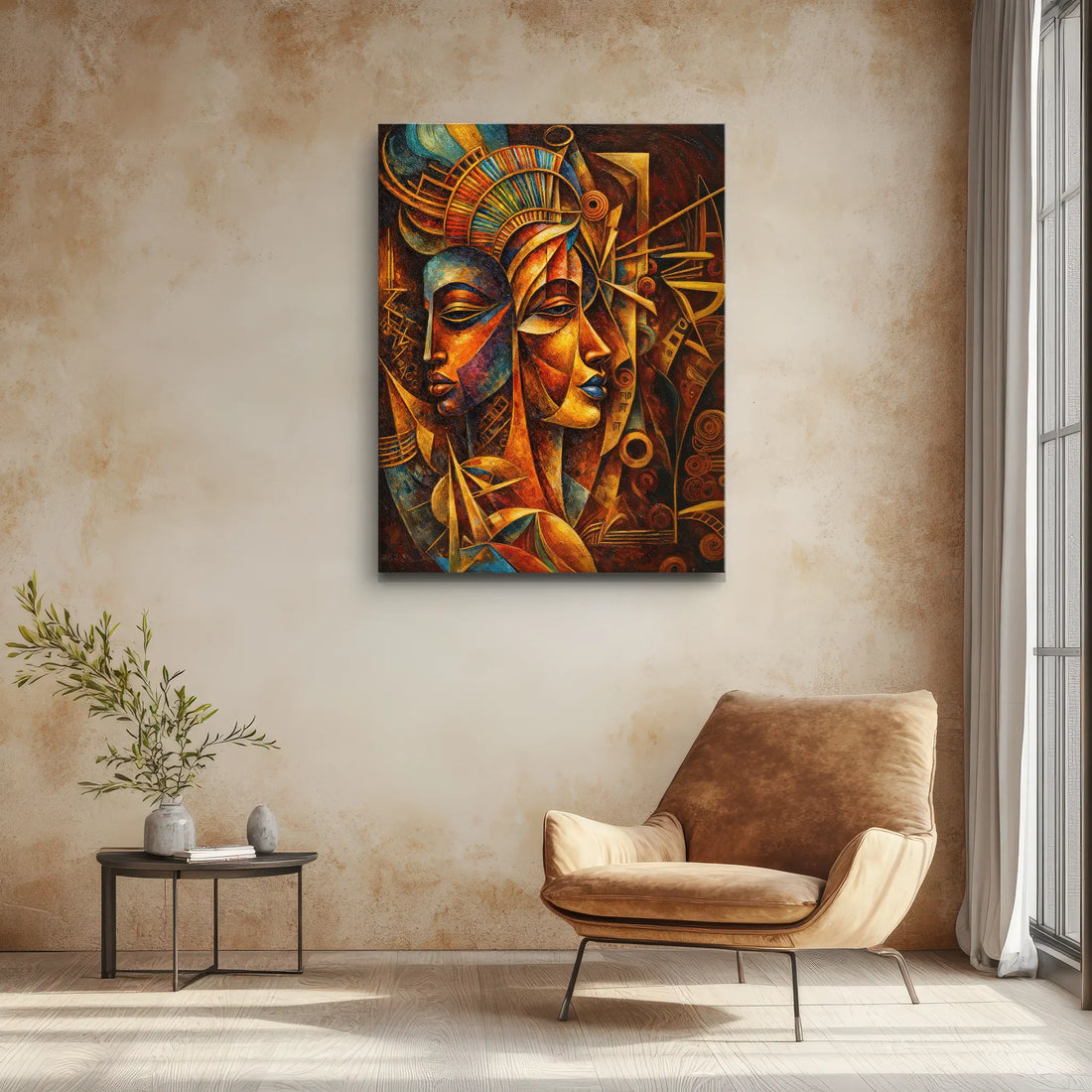 Twin Masks of Fire and Sky Giclée Prints 459022 Visual Wall Art AR3:4V-AR4:5V Giclée Print
