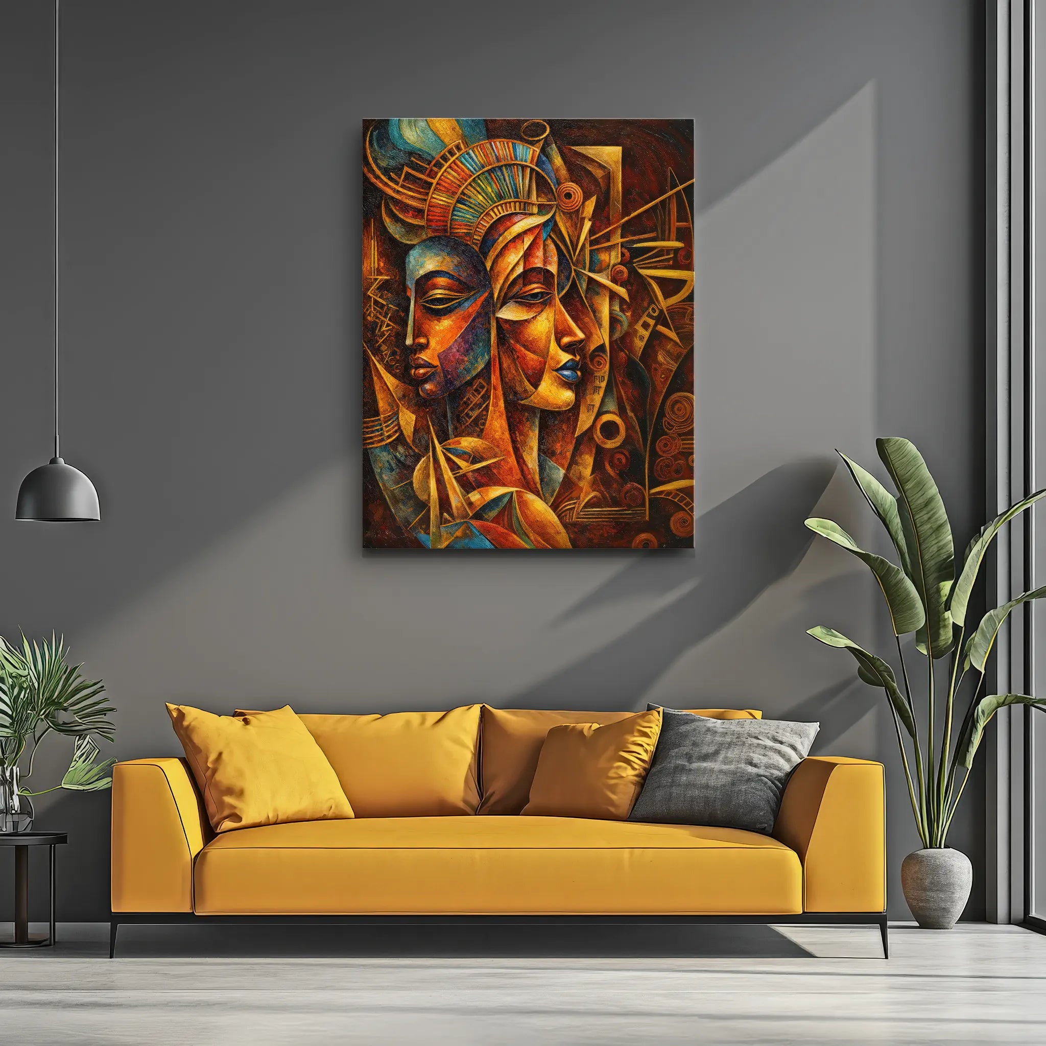 Twin Masks of Fire and Sky Giclée Prints 459022 Visual Wall Art AR3:4V-AR4:5V Giclée Print