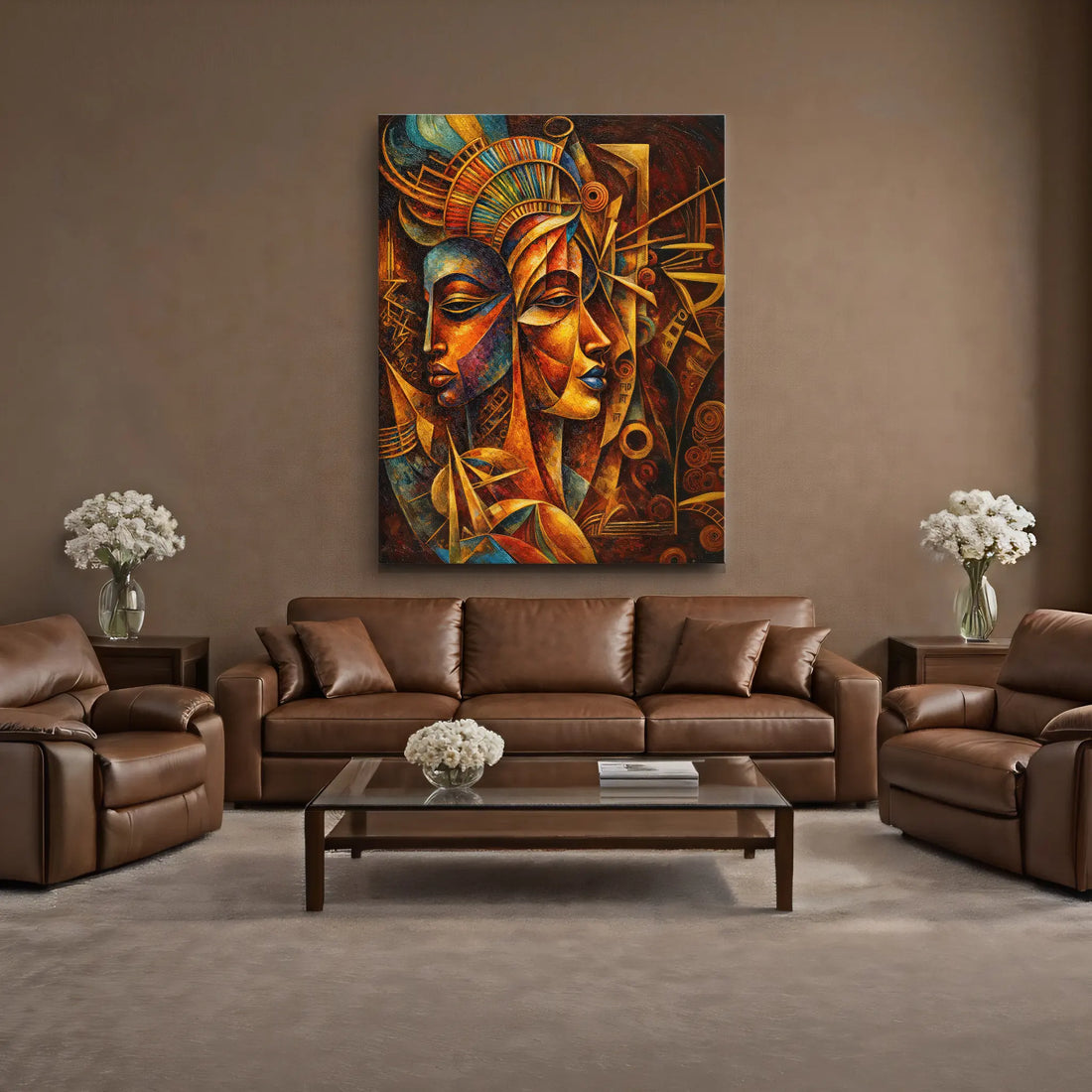 Twin Masks of Fire and Sky Giclée Prints 459022 Visual Wall Art AR3:4V-AR4:5V Giclée Print