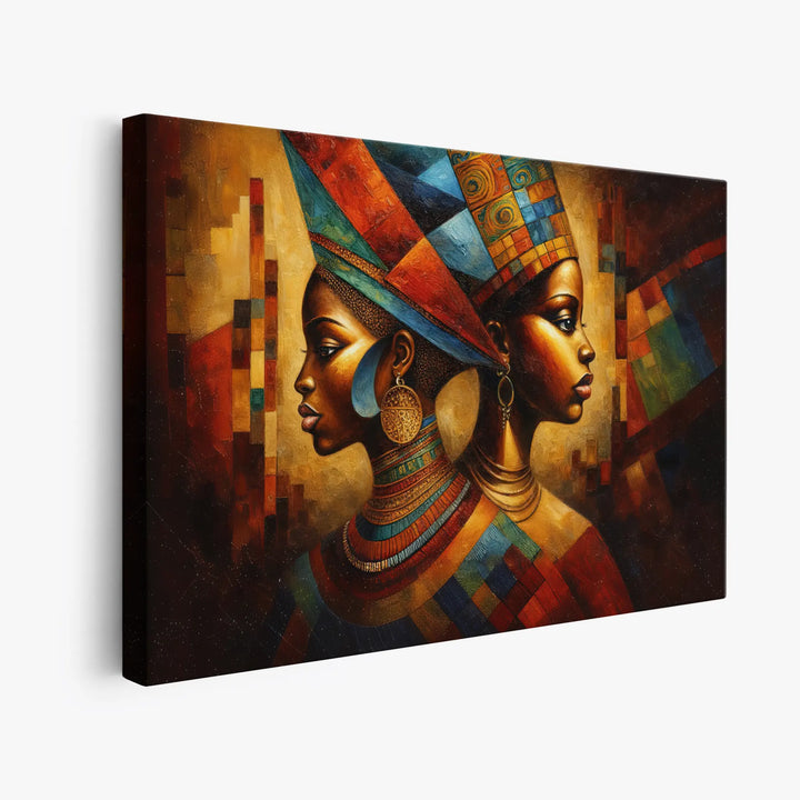 Twin Queens in Mosaic Crowns Giclée Print 329020 Visual Wall Art AR3:2H Giclée Print