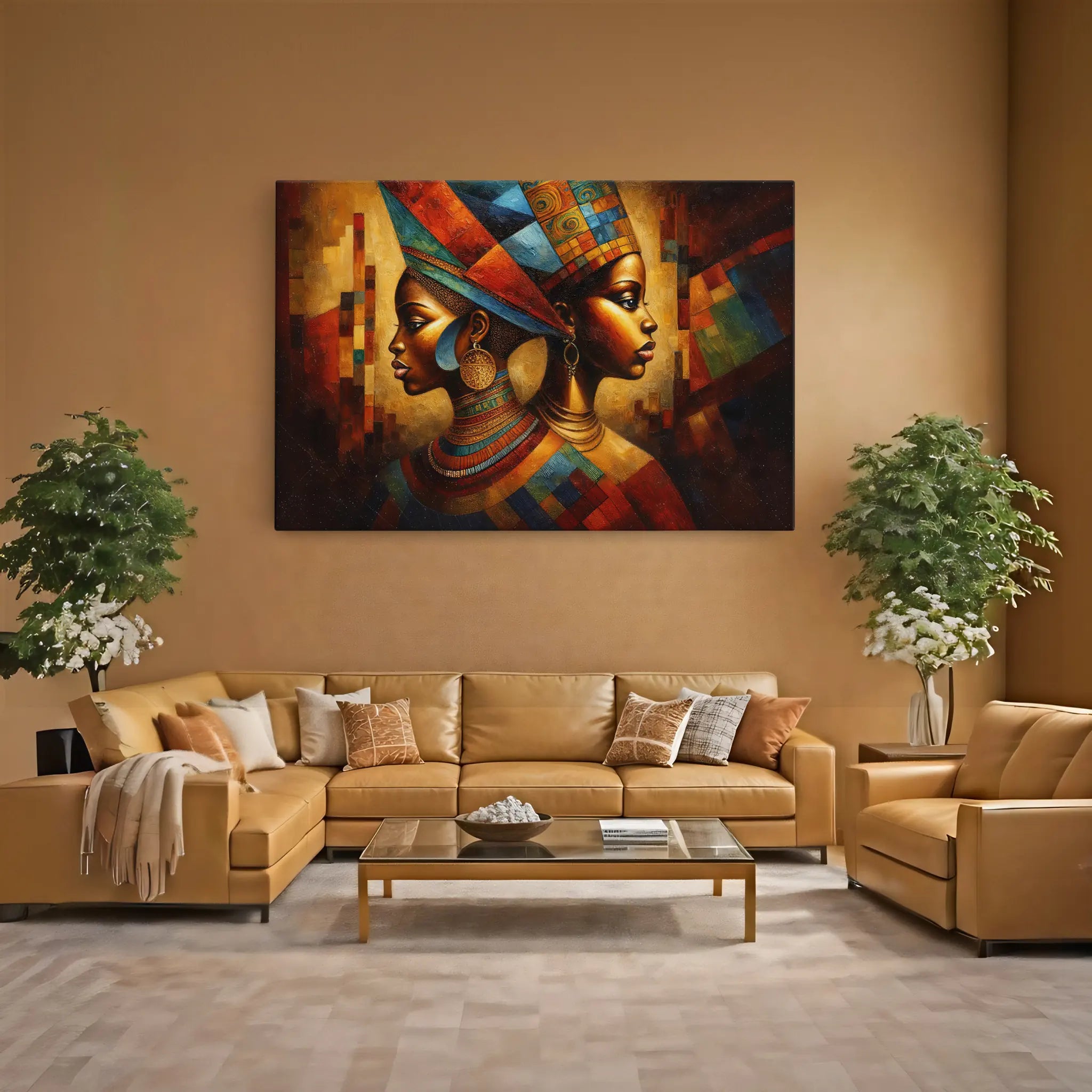 Twin Queens in Mosaic Crowns Giclée Print 329020 Visual Wall Art AR3:2H Giclée Print