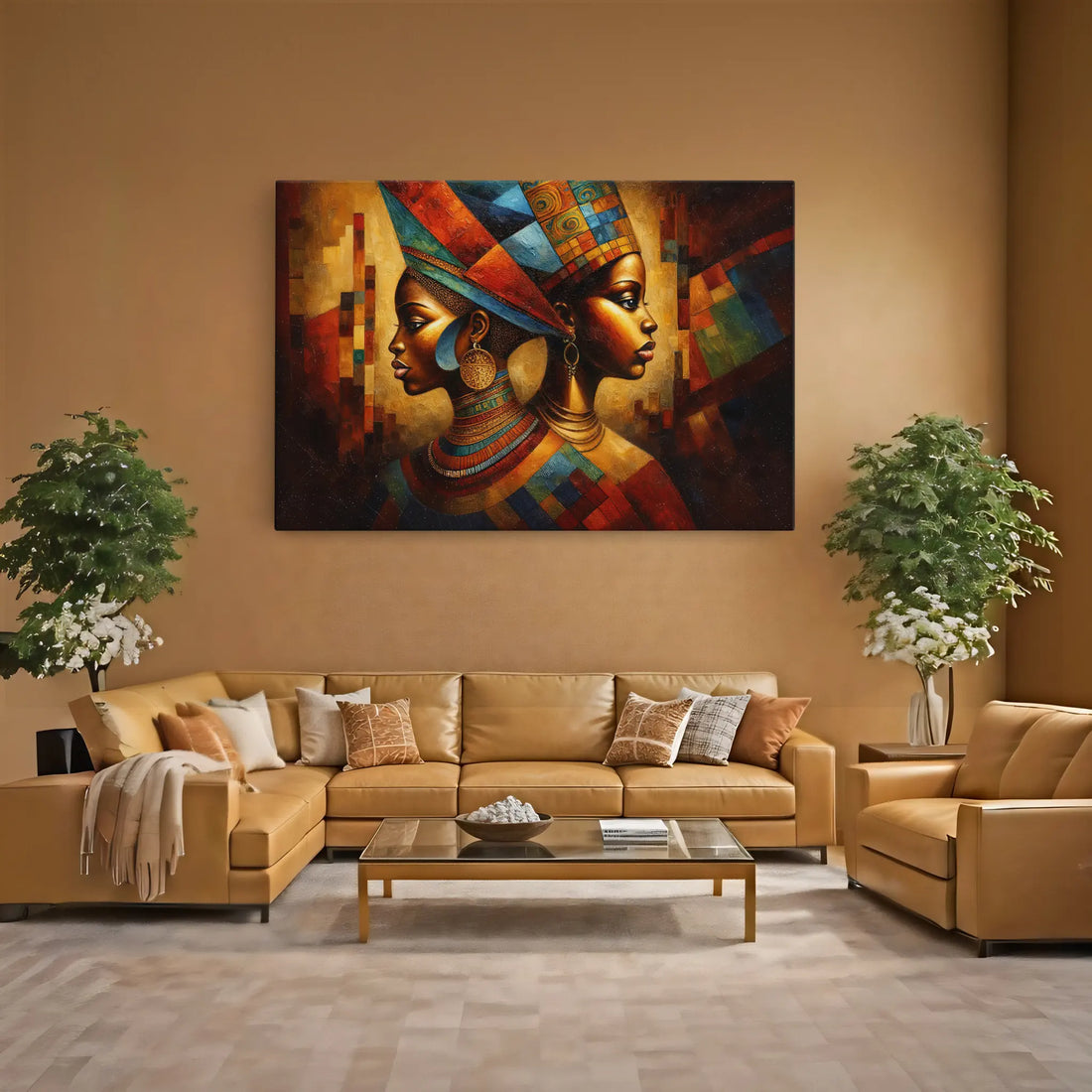 Twin Queens in Mosaic Crowns Giclée Print 329020 Visual Wall Art AR3:2H Giclée Print
