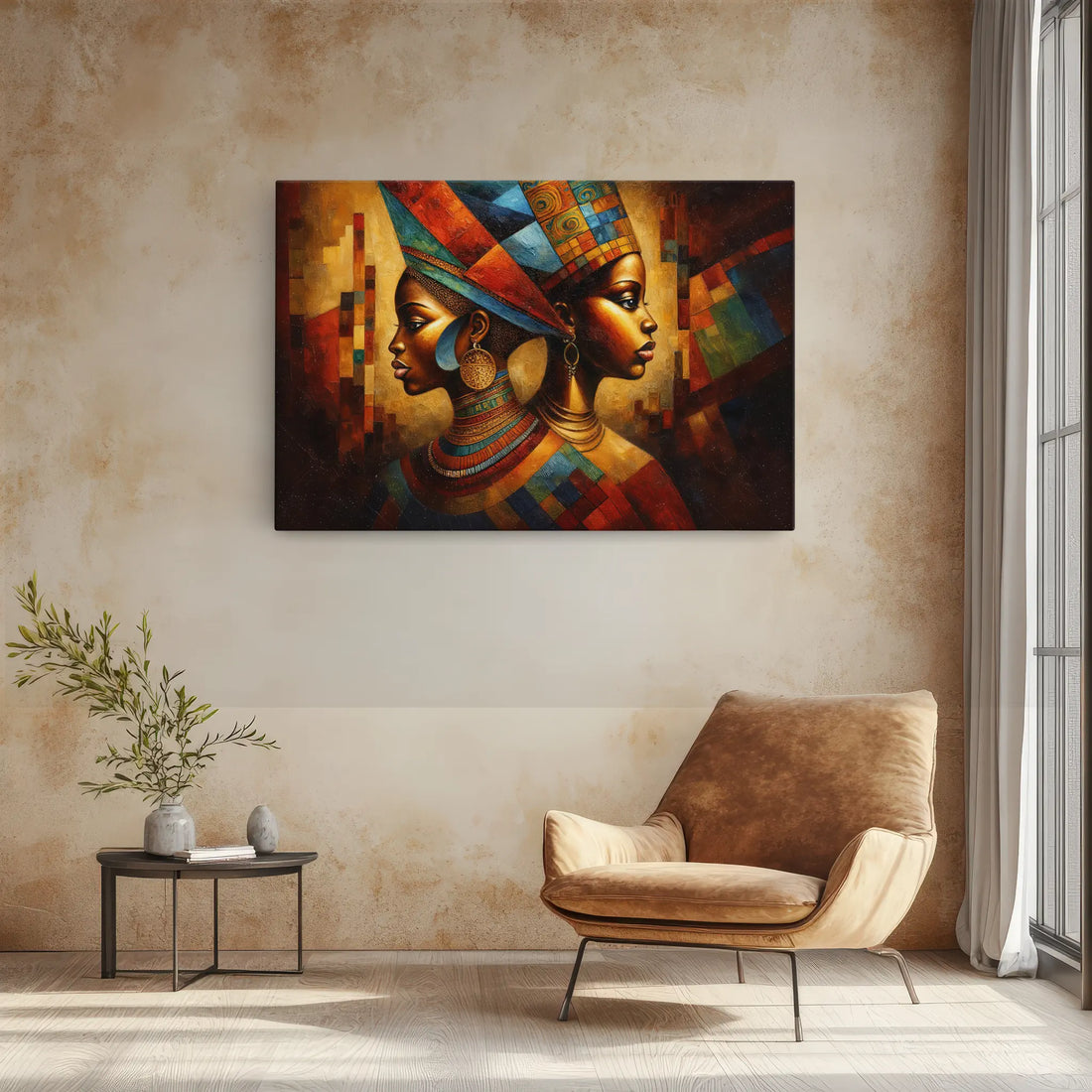Twin Queens in Mosaic Crowns Giclée Print 329020 Visual Wall Art AR3:2H Giclée Print