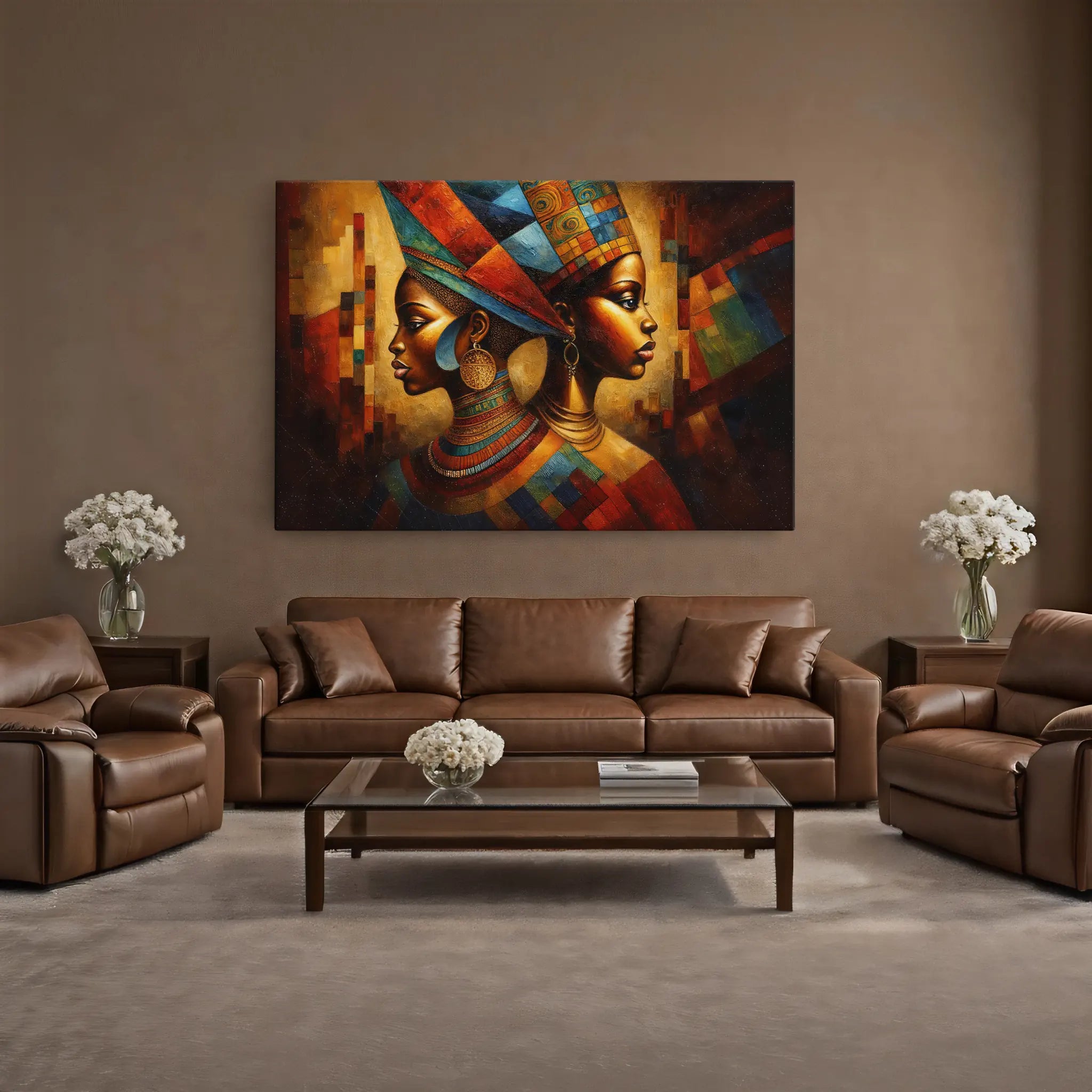Twin Queens in Mosaic Crowns Giclée Print 329020 Visual Wall Art AR3:2H Giclée Print
