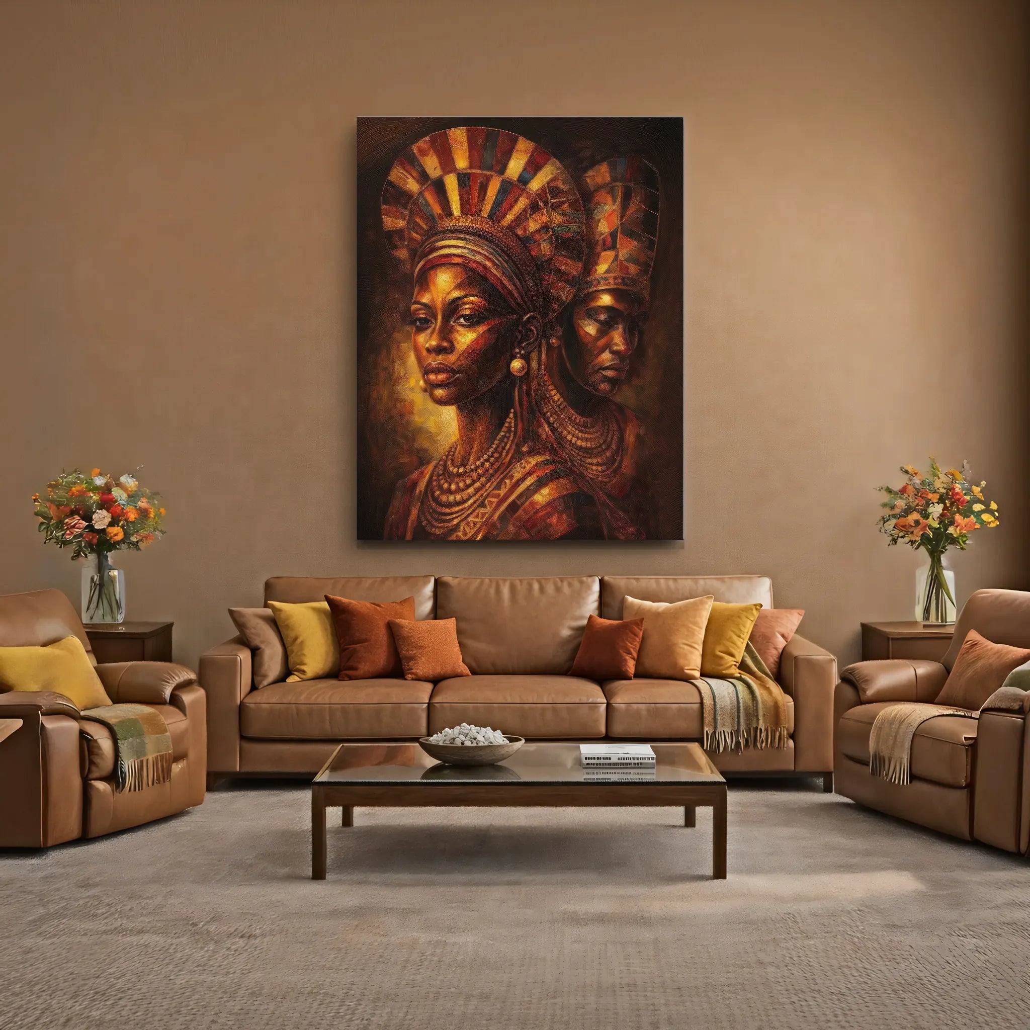 Twin Queens in Mosaic Light Giclée Prints 459023 Visual Wall Art AR3:4V-AR4:5V Giclée Print