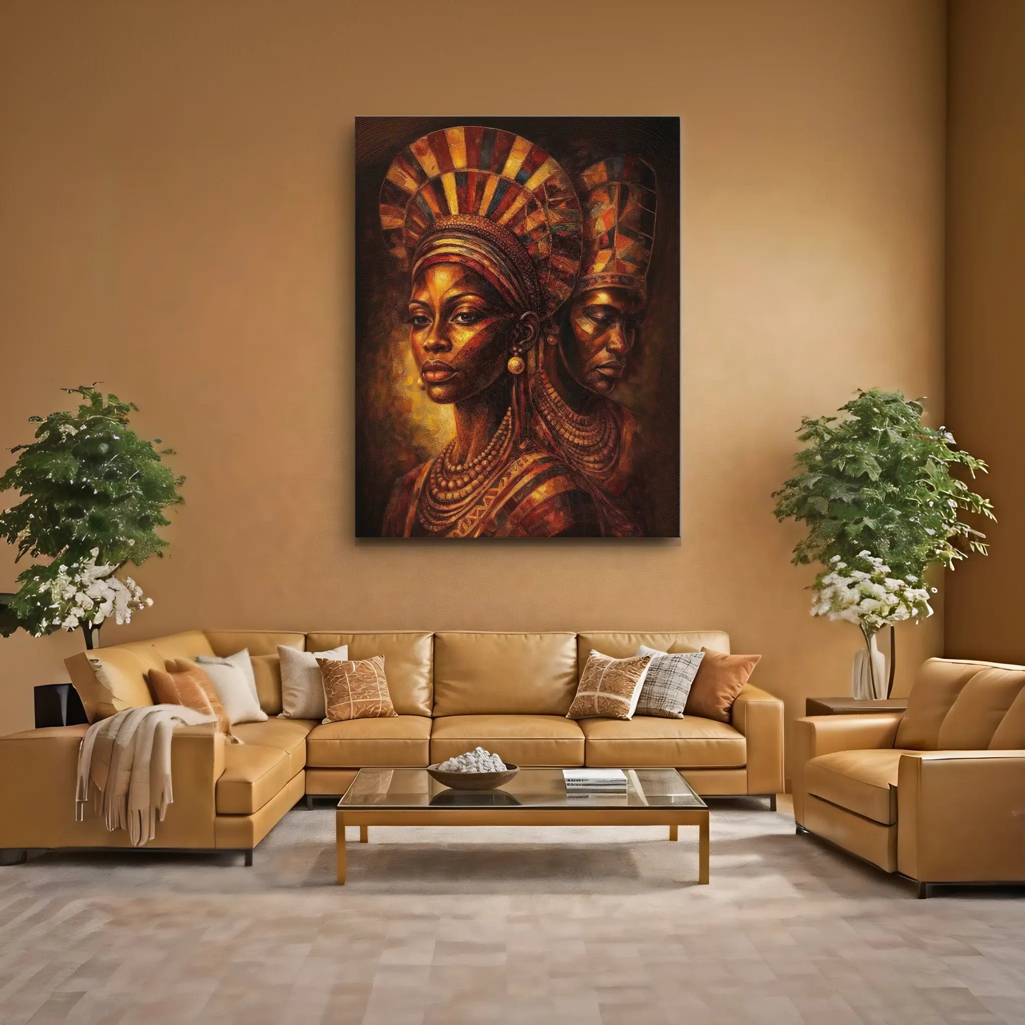 Twin Queens in Mosaic Light Giclée Prints 459023 Visual Wall Art AR3:4V-AR4:5V Giclée Print