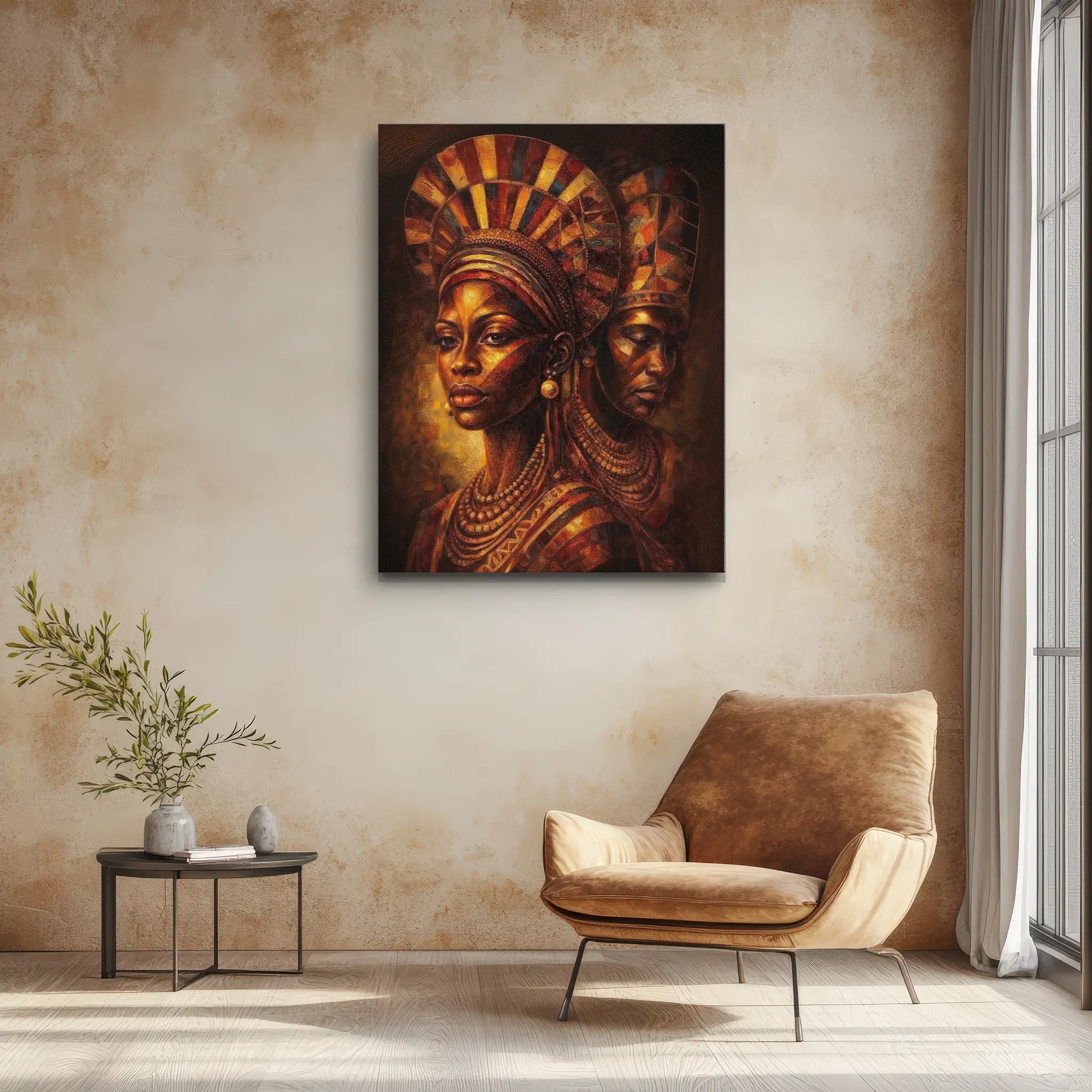 Twin Queens in Mosaic Light Giclée Prints 459023 Visual Wall Art AR3:4V-AR4:5V Giclée Print