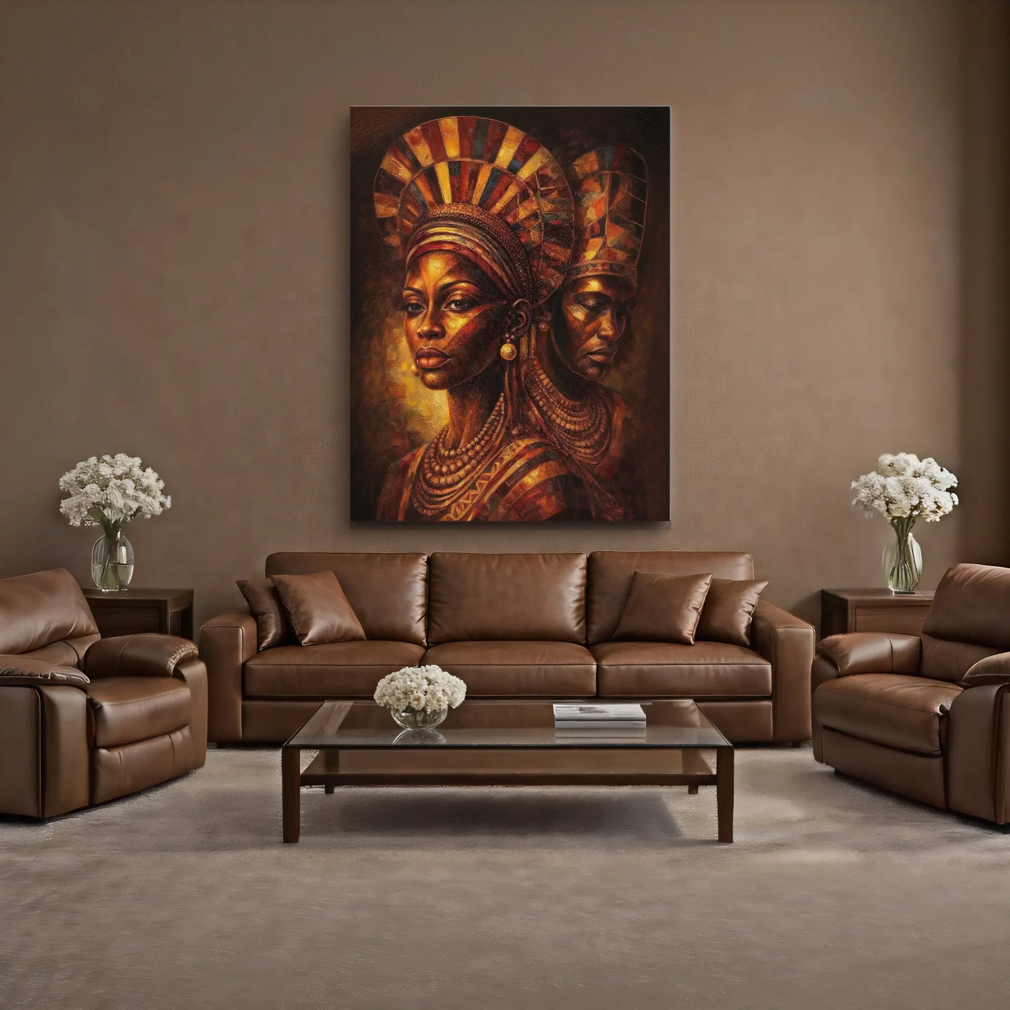 Twin Queens in Mosaic Light Giclée Prints 459023 Visual Wall Art AR3:4V-AR4:5V Giclée Print