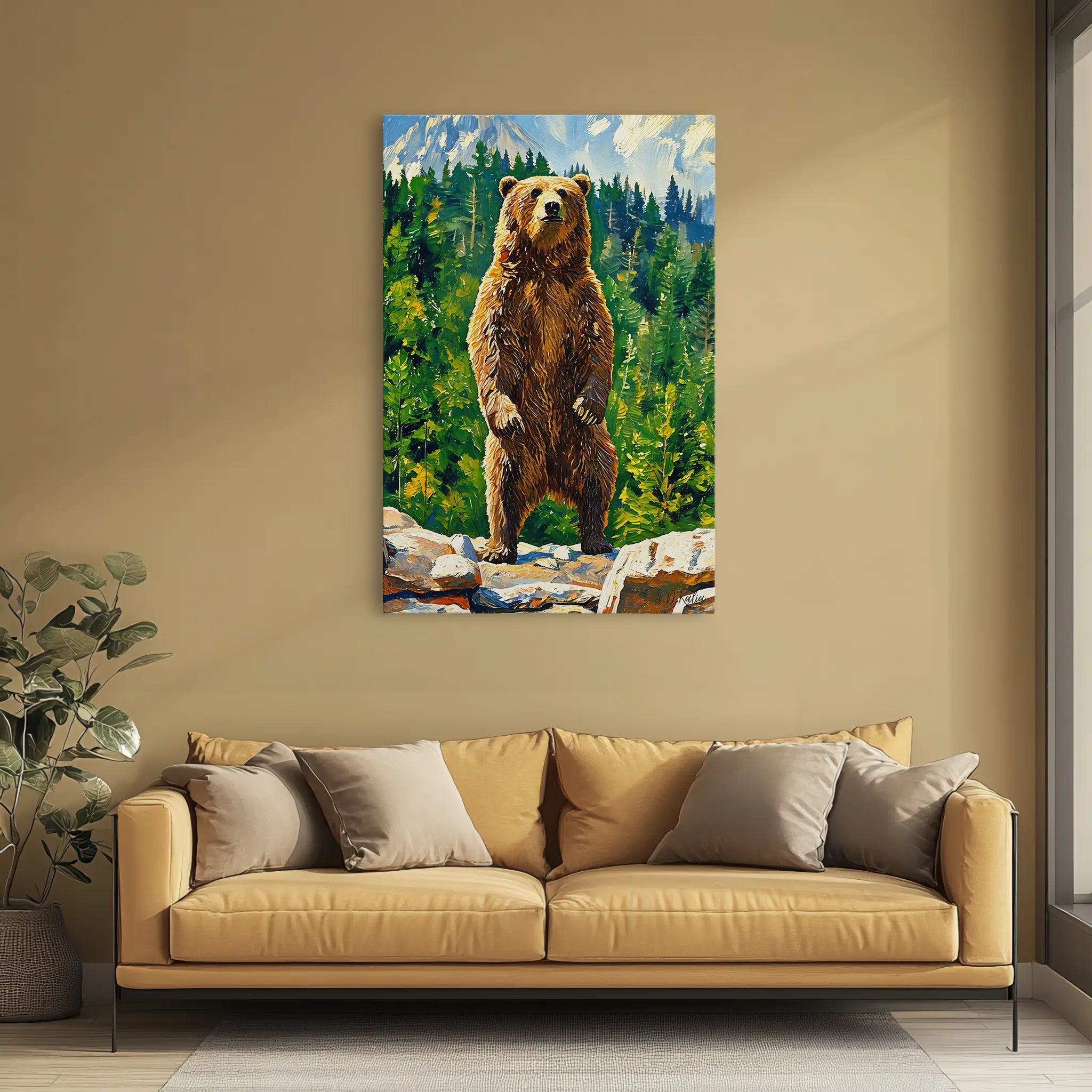 Upright Bear in the Pines Giclée Print 231064 Visual Wall Art AR2:3V Giclée Print