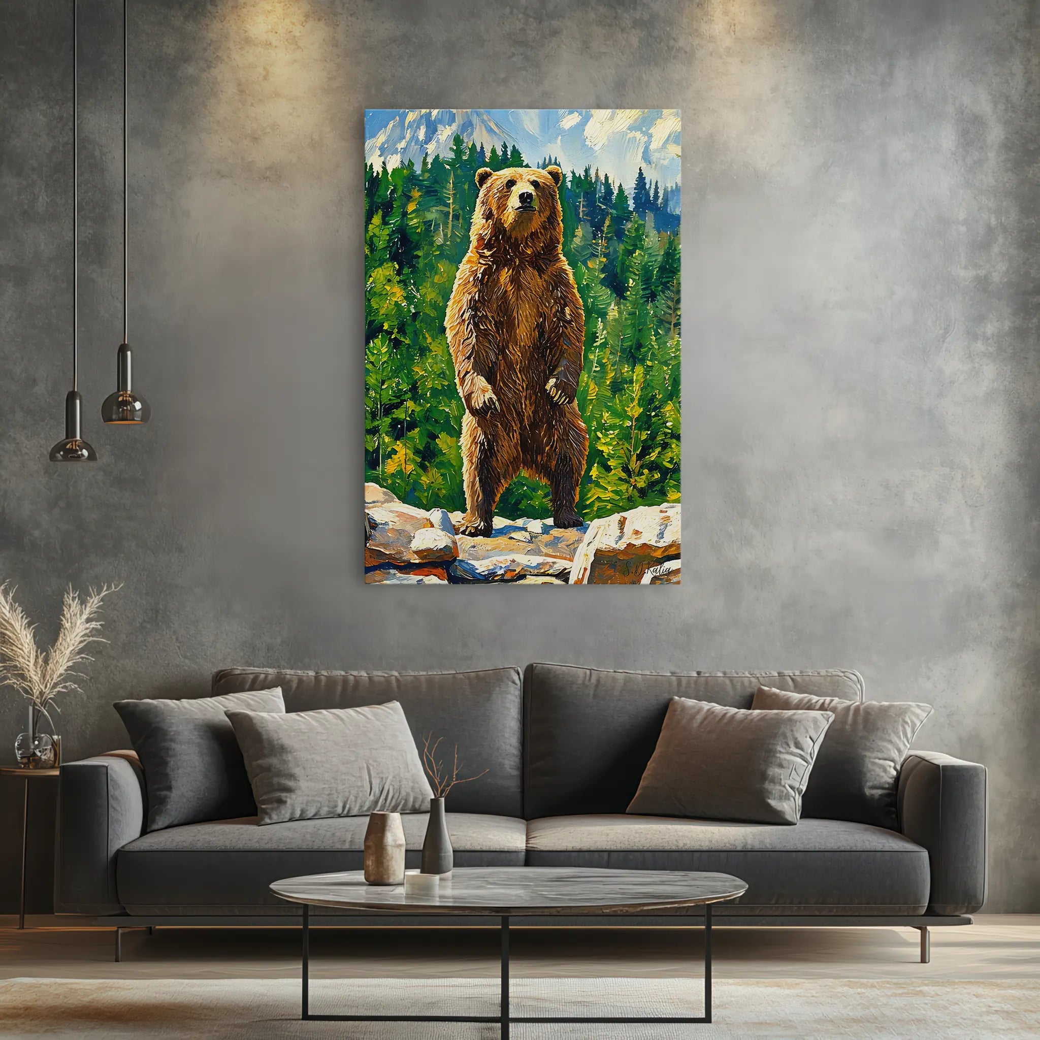 Upright Bear in the Pines Giclée Print 231064 Visual Wall Art AR2:3V Giclée Print