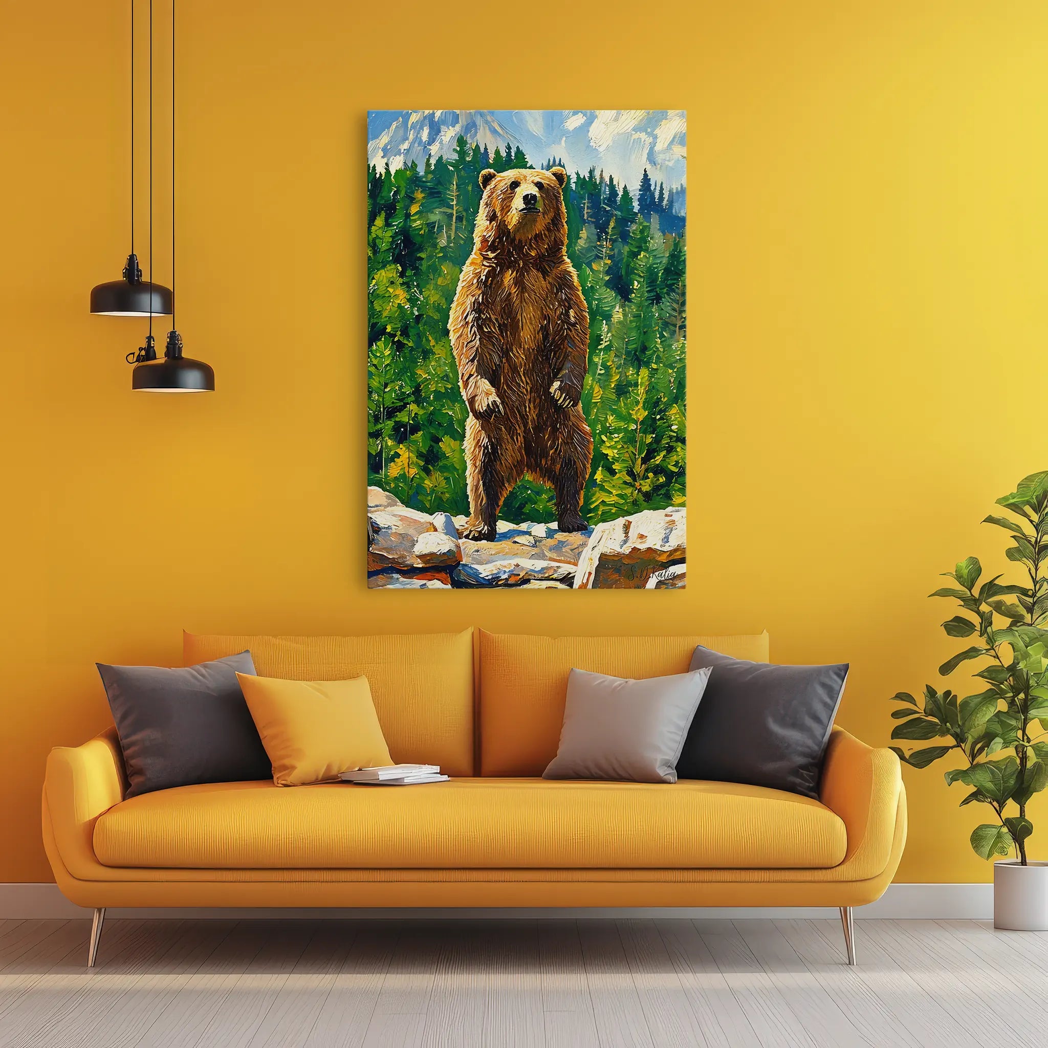 Upright Bear in the Pines Giclée Print 231064 Visual Wall Art AR2:3V Giclée Print