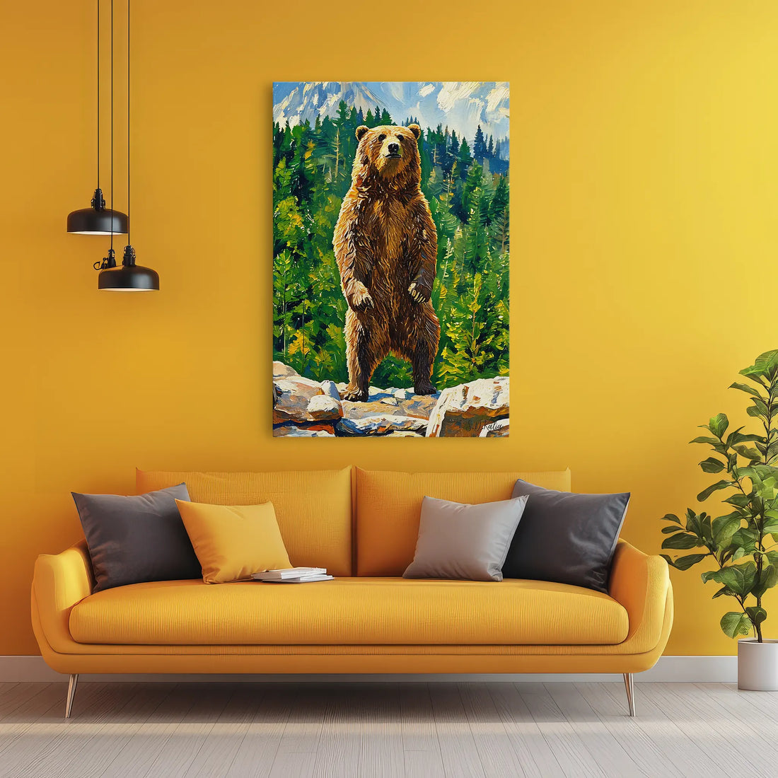 Upright Bear in the Pines Giclée Print 231064 Visual Wall Art AR2:3V Giclée Print