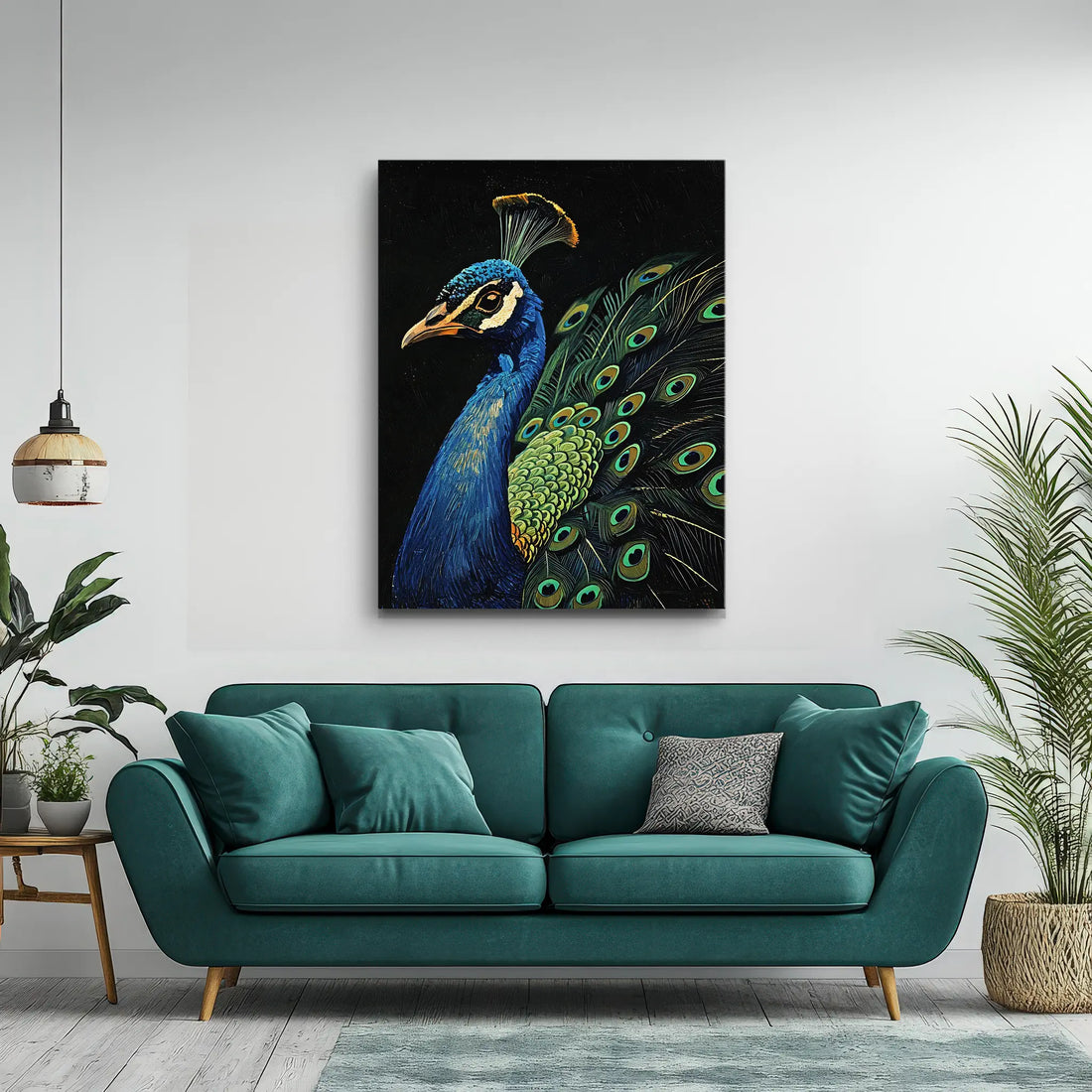 Vibrant Feather Fusion Peacock Giclée Print 454646 Visual Wall Art AR3:4V-AR4:5V Giclée Print