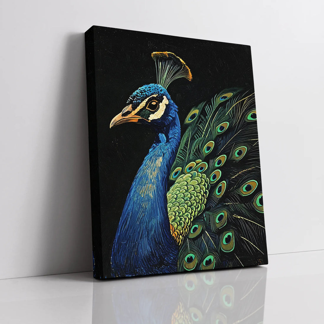 Vibrant Feather Fusion Peacock Giclée Print 454646 Visual Wall Art AR3:4V-AR4:5V Giclée Print