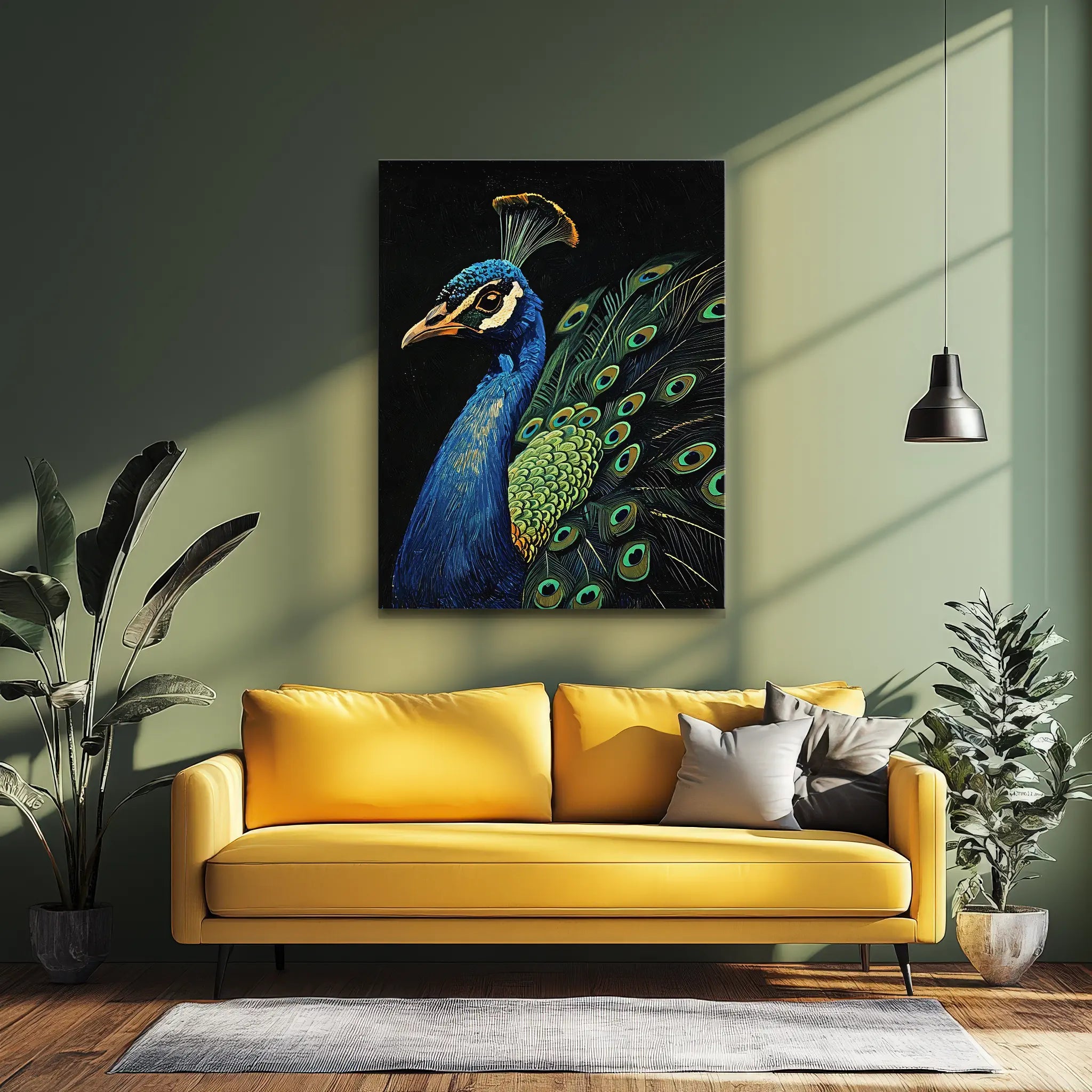 Vibrant Feather Fusion Peacock Giclée Print 454646 Visual Wall Art AR3:4V-AR4:5V Giclée Print
