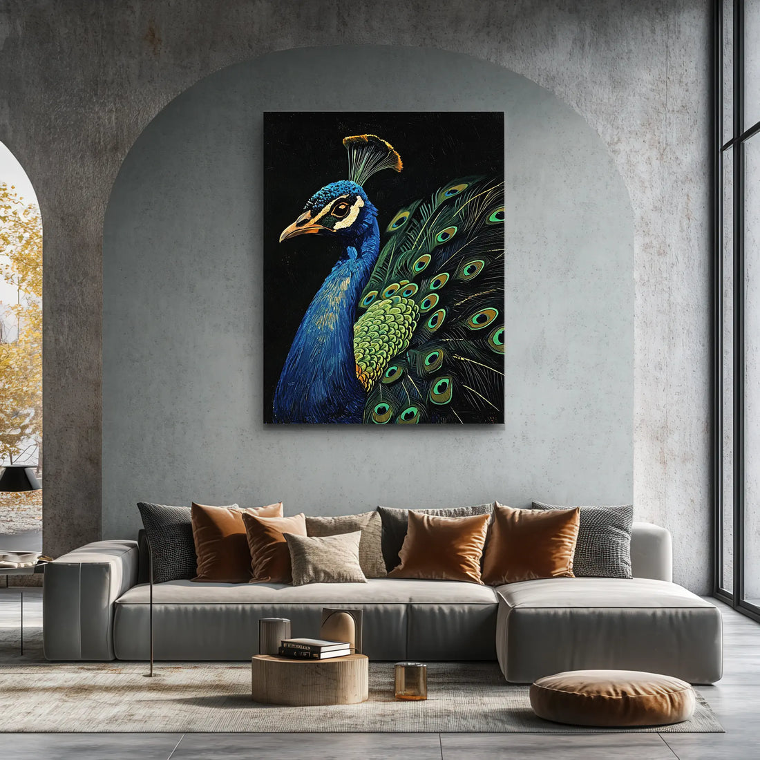 Vibrant Feather Fusion Peacock Giclée Print 454646 Visual Wall Art AR3:4V-AR4:5V Giclée Print