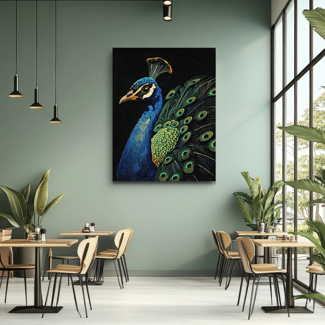 Vibrant Feather Fusion Peacock Giclée Print 454646 Visual Wall Art AR3:4V-AR4:5V Giclée Print