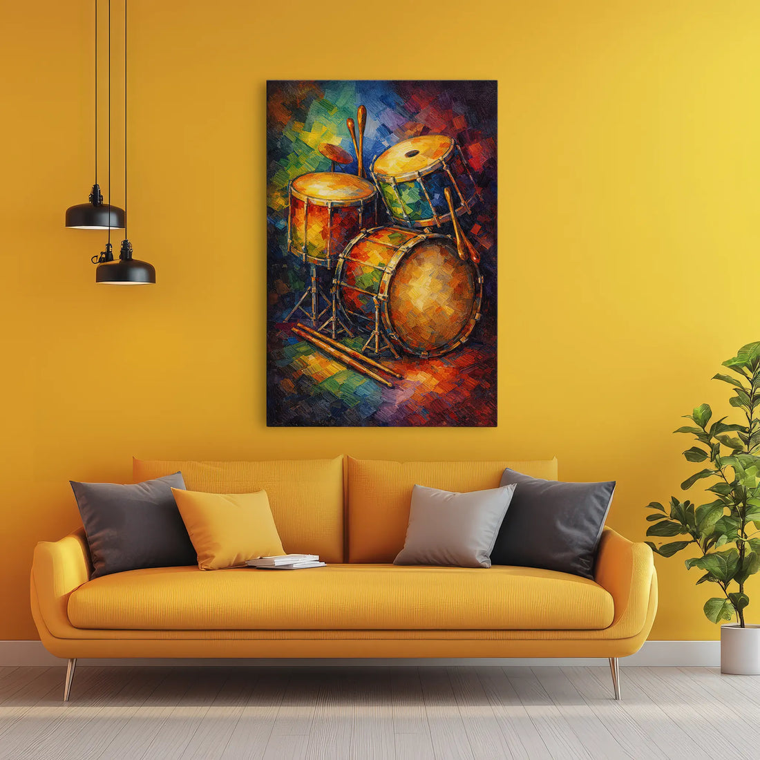 Vibrant Jazz Drum Kit Giclée Print 235016 Visual Wall Art AR2:3V Giclée Print
