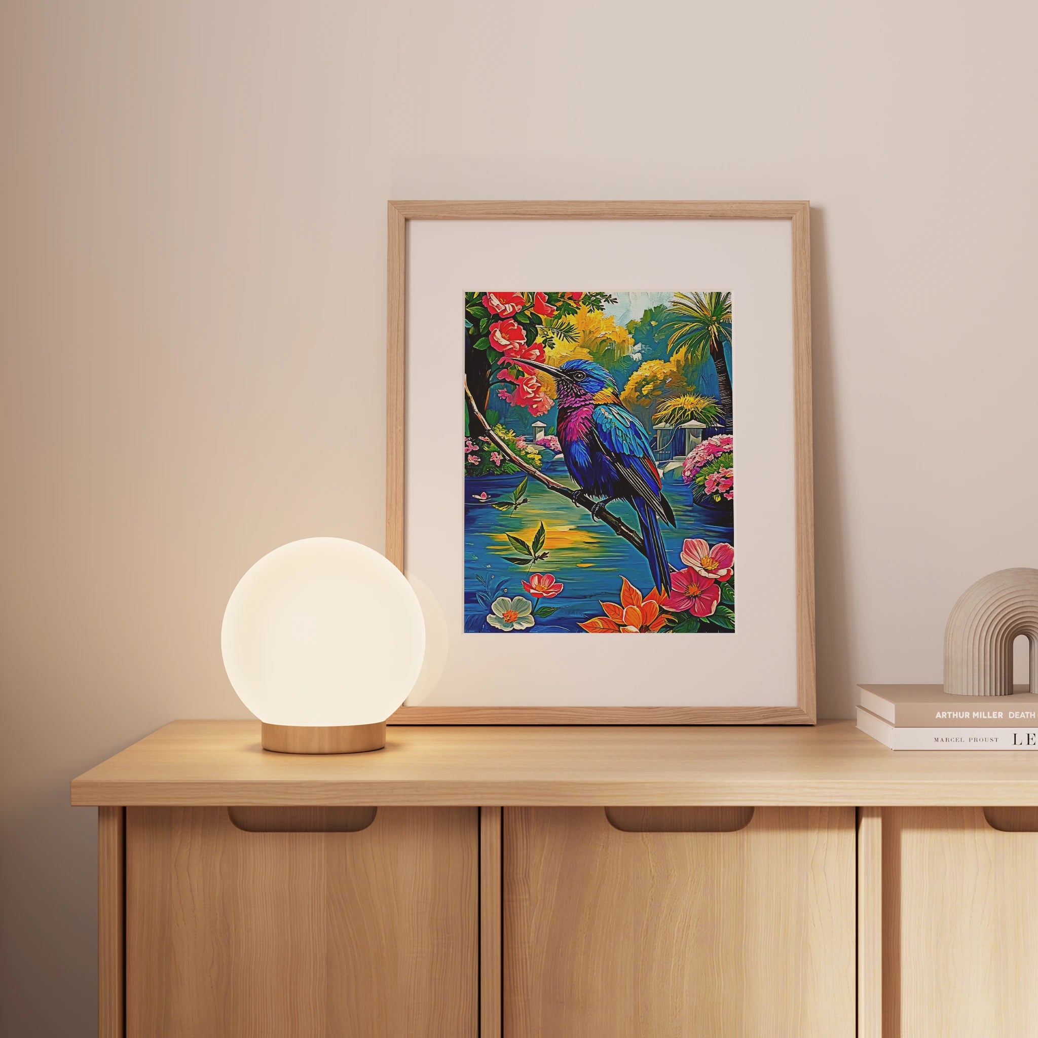 Violet Sabrewing Campylopterus Hemile-Framed Paper Print-452200 Visual Wall Art Framed Print