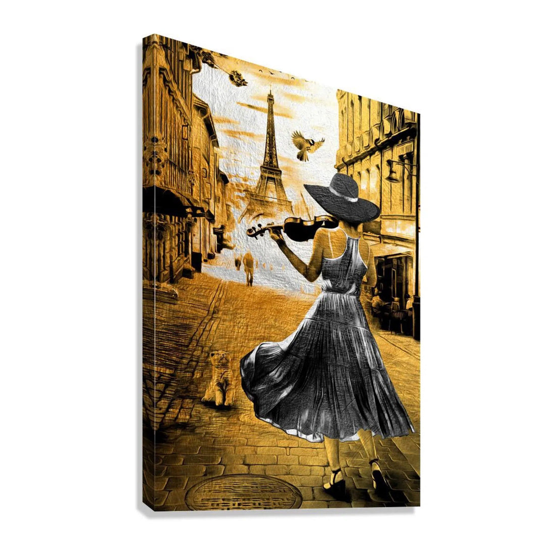 Violinist Gold Giclée Print 23900 Giclée Stretched Canvas Print Visual Wall Art