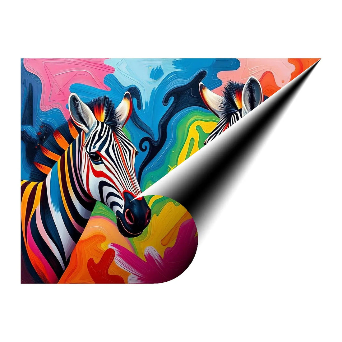 Vivid Zebras Giclée Print 43142 Giclée Rolled Canvas Print Visual Wall Art