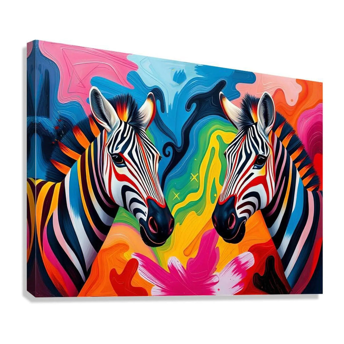 Vivid Zebras Giclée Print 43142 Giclée Stretched Canvas Print Visual Wall Art