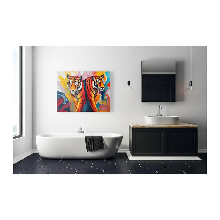 Walking Side By Side Tigers Giclée Print 43130 Visual Wall Art