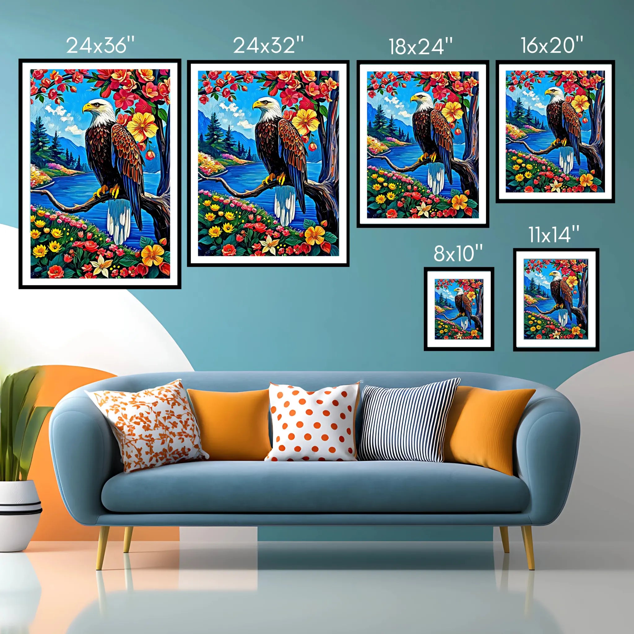 White Headed Sea Eagle-Bald Eagle-Framed Paper Print-452205 Visual Wall Art Framed Print