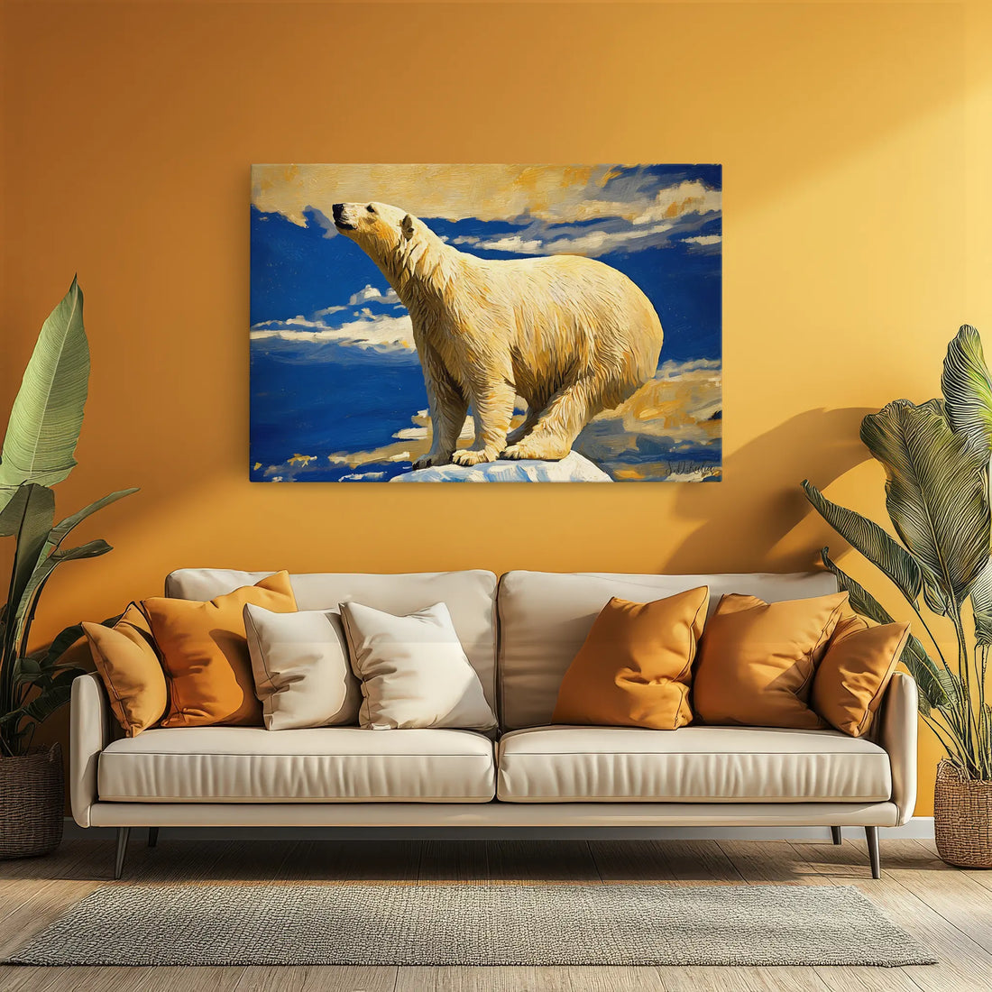 White Polar Bear Standing on Ice Floe Giclée Print 321014 Visual Wall Art AR3:2H Giclée Print