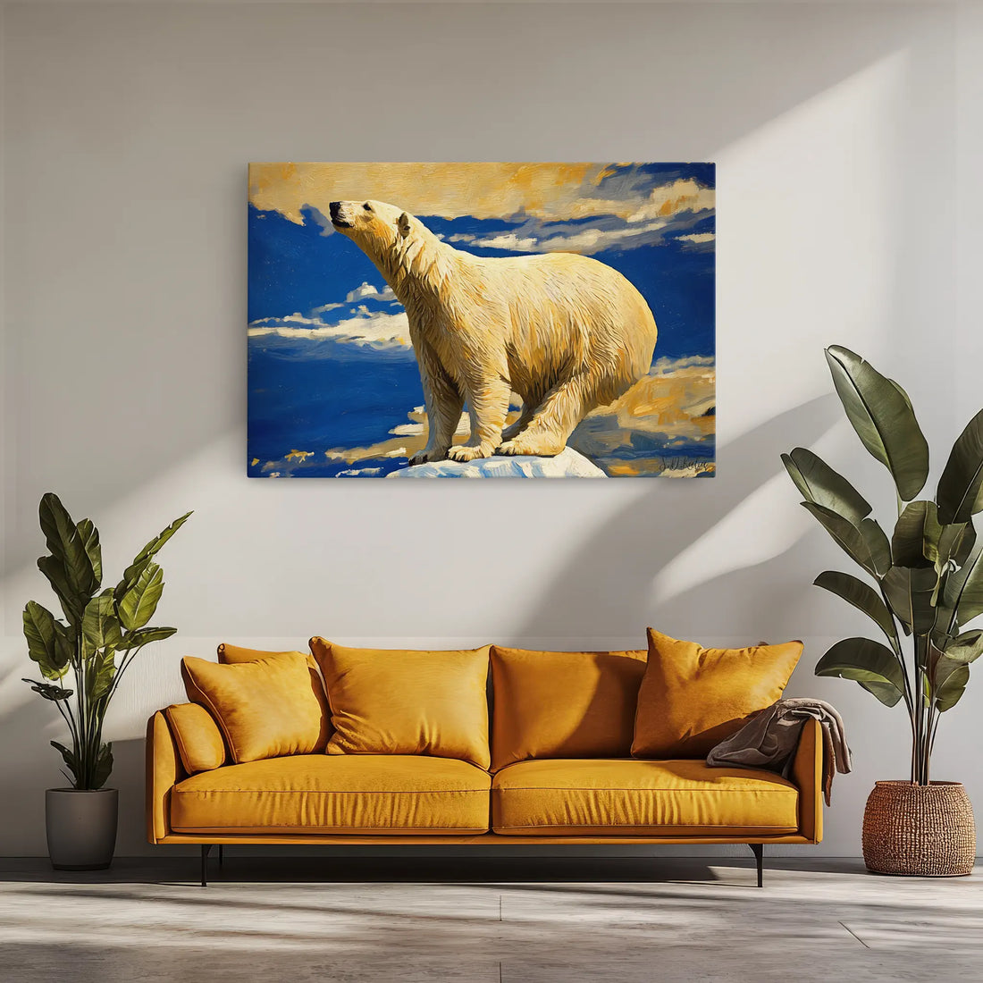 White Polar Bear Standing on Ice Floe Giclée Print 321014 Visual Wall Art AR3:2H Giclée Print