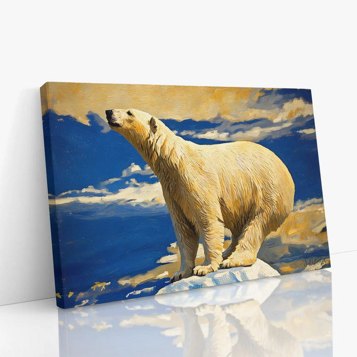 White Polar Bear Standing on Ice Floe Giclée Print 321014 Visual Wall Art AR3:2H Giclée Print