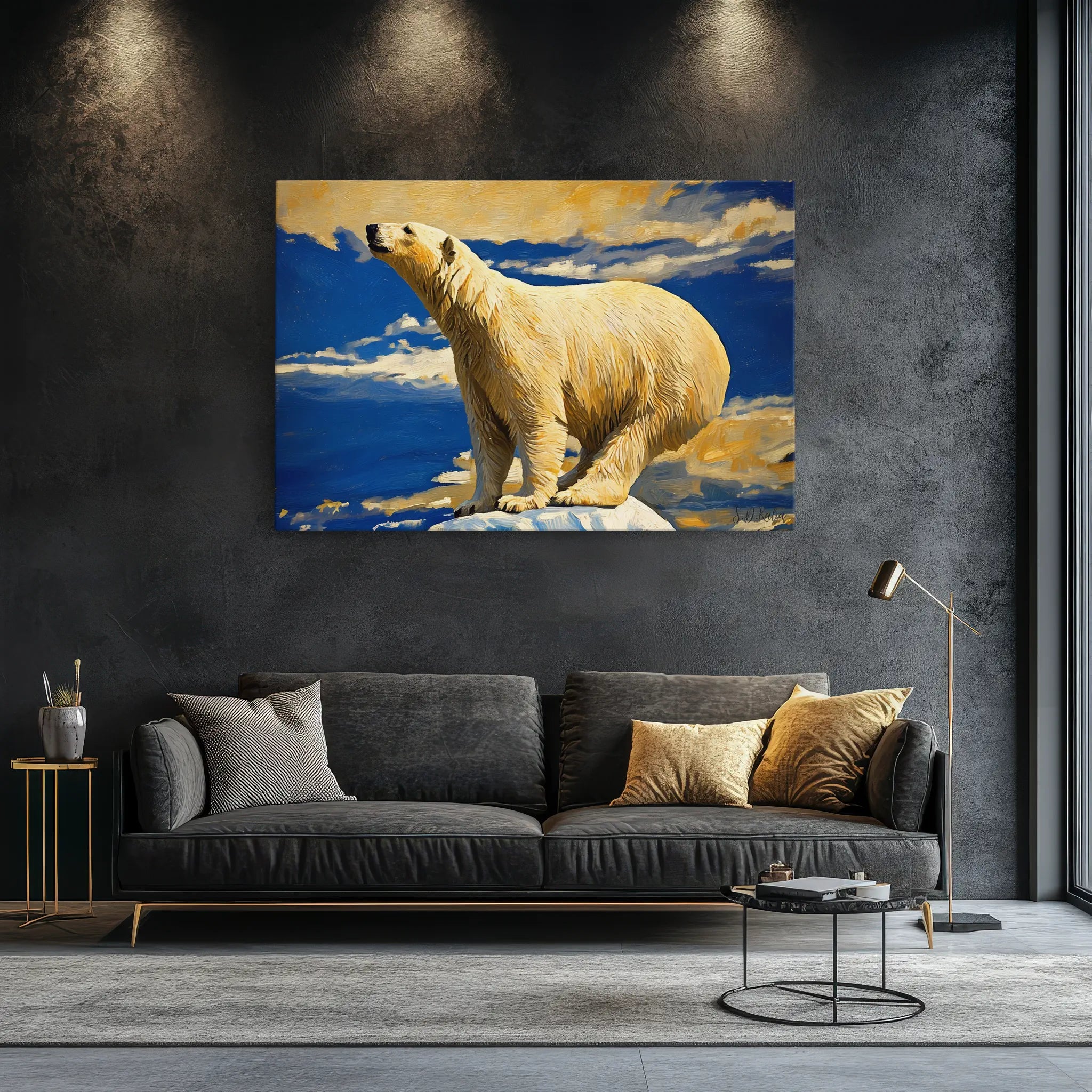 White Polar Bear Standing on Ice Floe Giclée Print 321014 Visual Wall Art AR3:2H Giclée Print